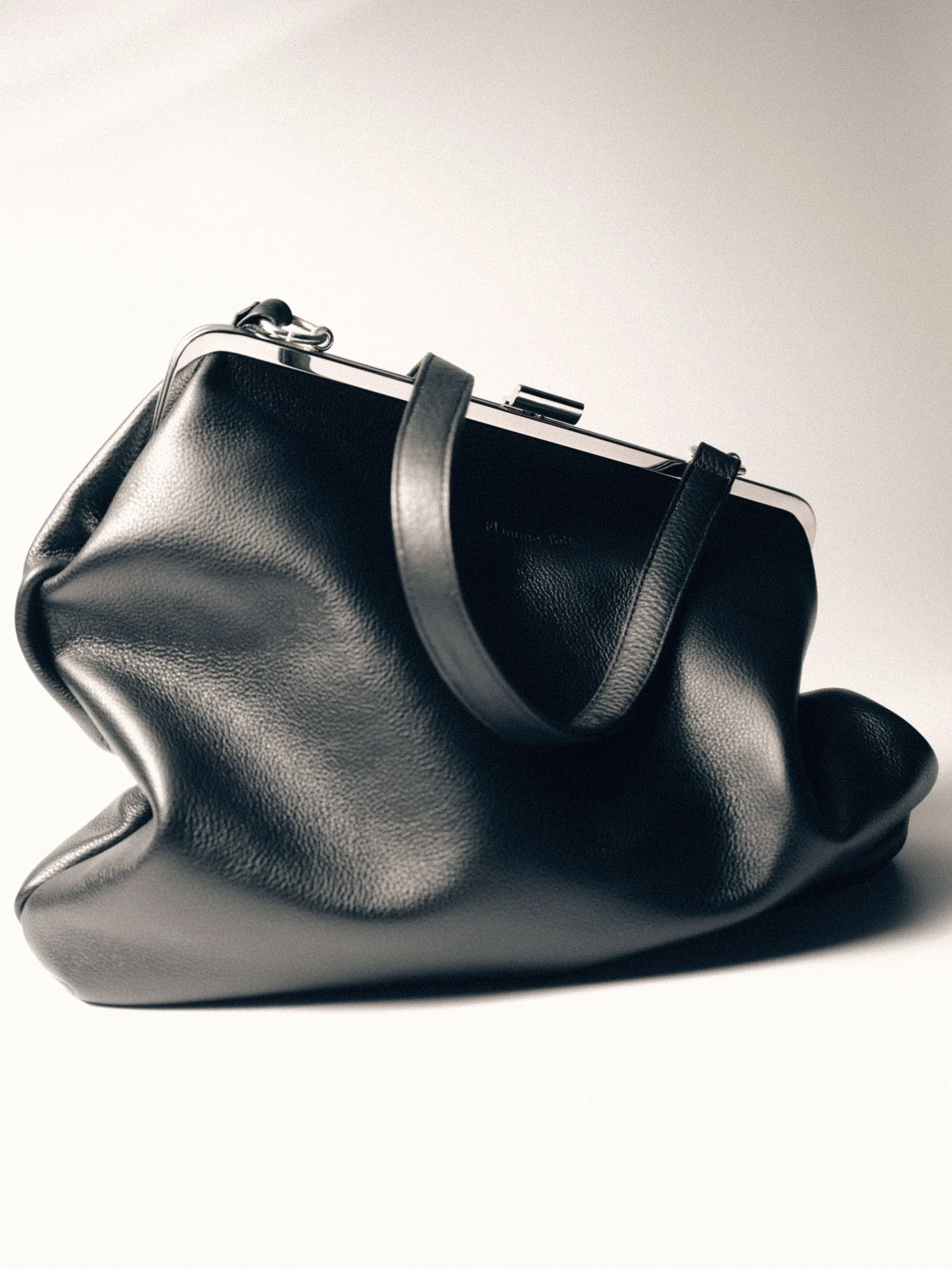 Leather Frame Bag, Black sold by Source Unknown