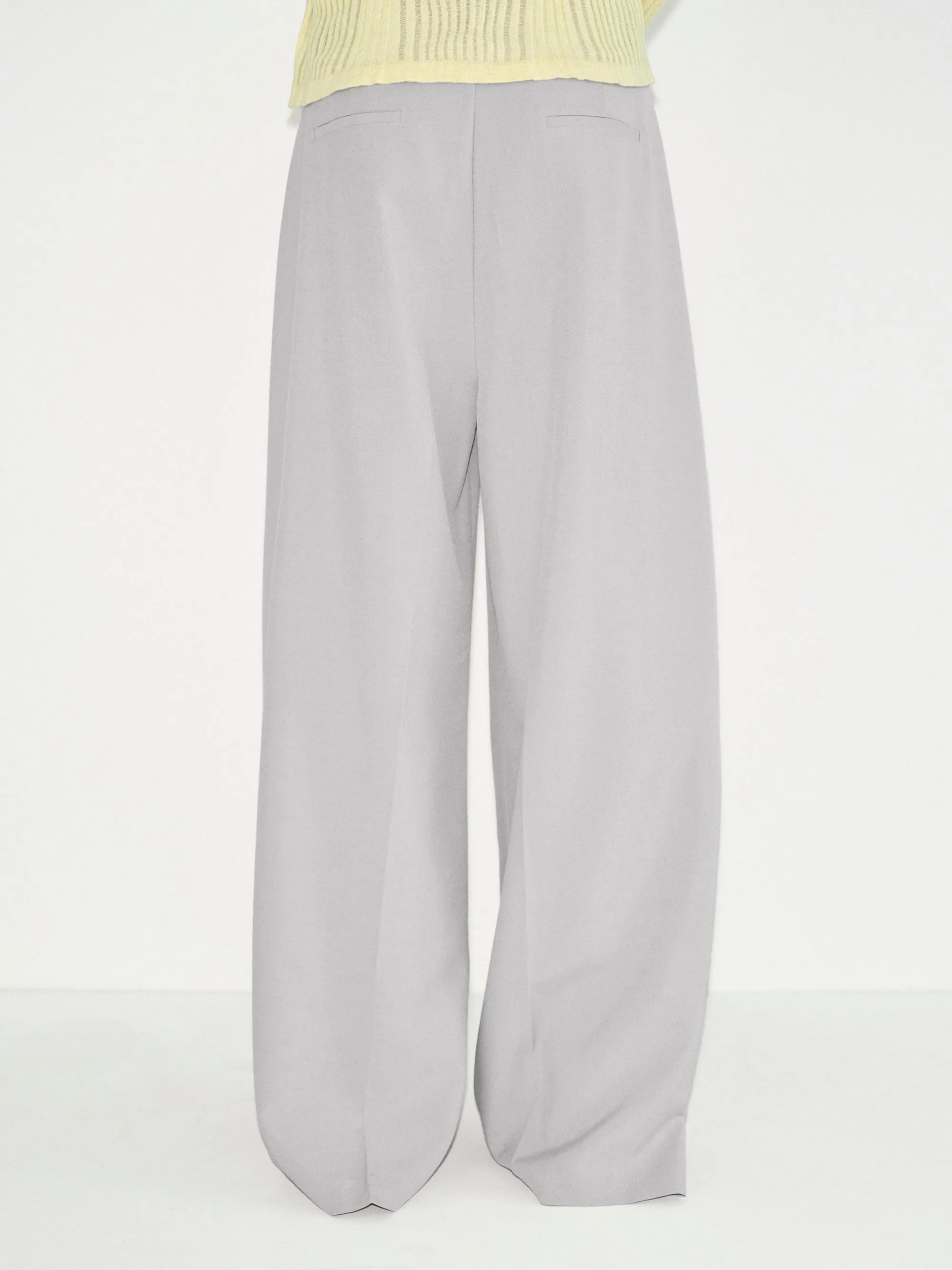 Double Pleated Wide-Leg Trousers, Grey sold by Source Unknown product image thumbnail 4