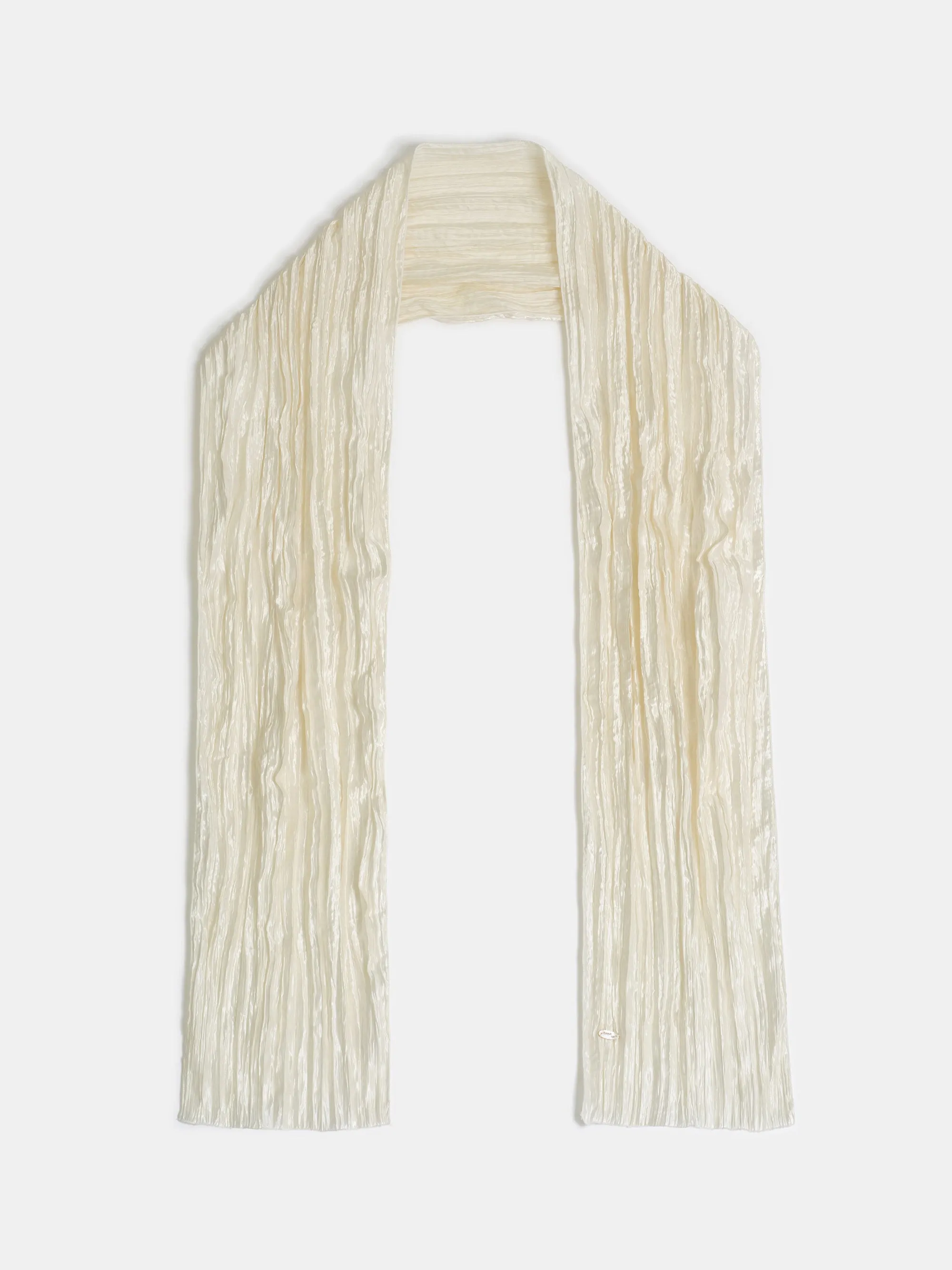 Pleated Scarf, Ivory sold by Source Unknown