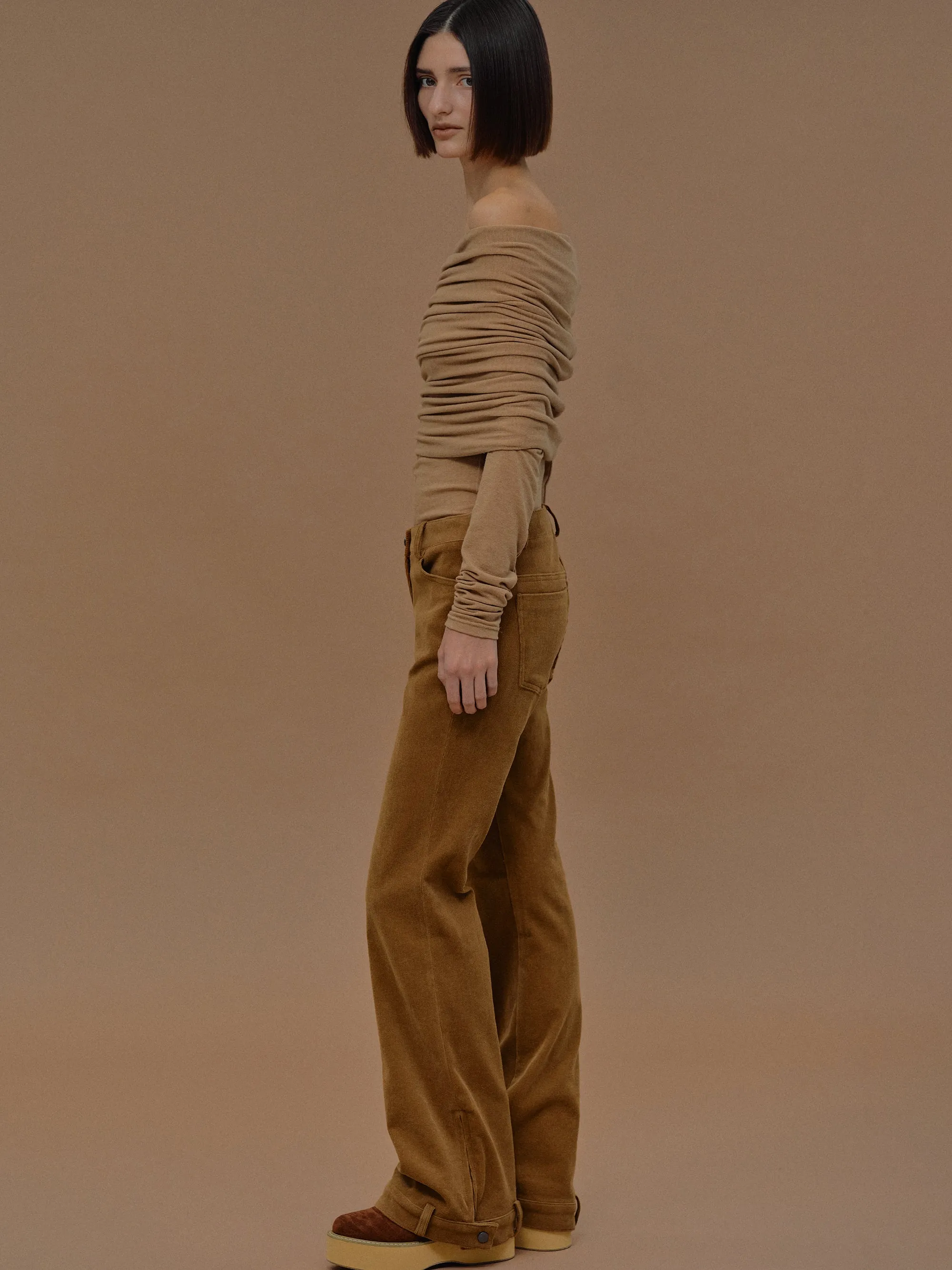 Tova Off Shoulder Knit, Nude Brown sold by Source Unknown product image thumbnail 4