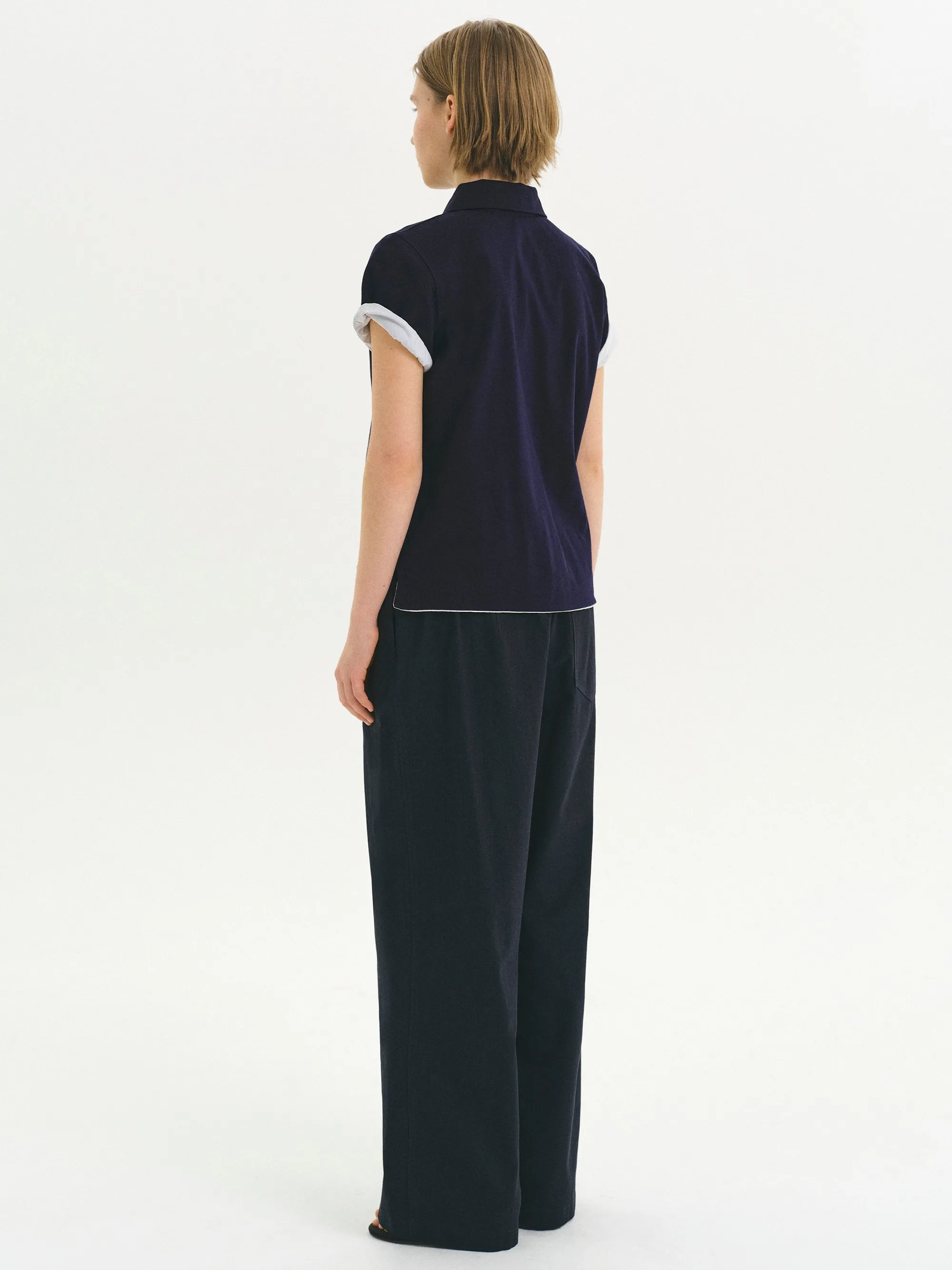 Contrast-Lined Polo Shirt, Navy sold by Source Unknown product image thumbnail 4