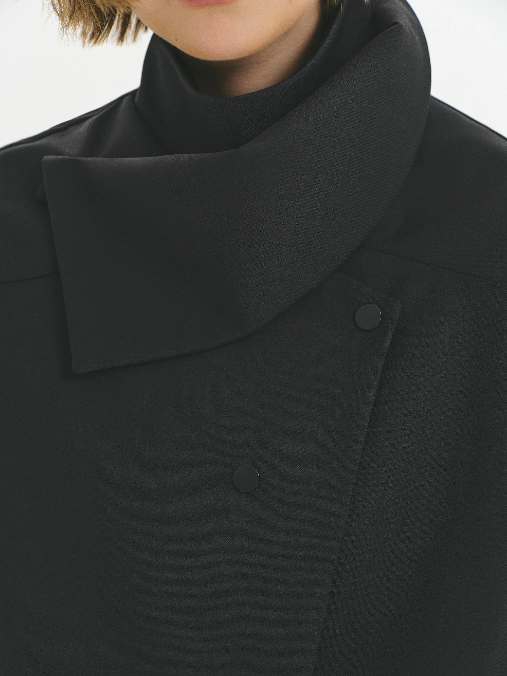 High-Neck Drawstring Jacket, Black sold by Source Unknown product image thumbnail 2