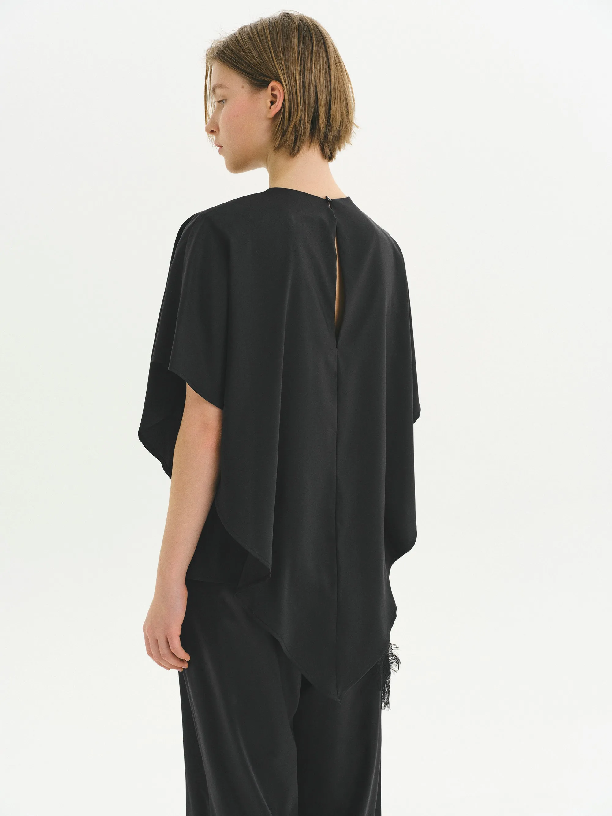 Draped Cape Top, Black sold by Source Unknown product image thumbnail 2
