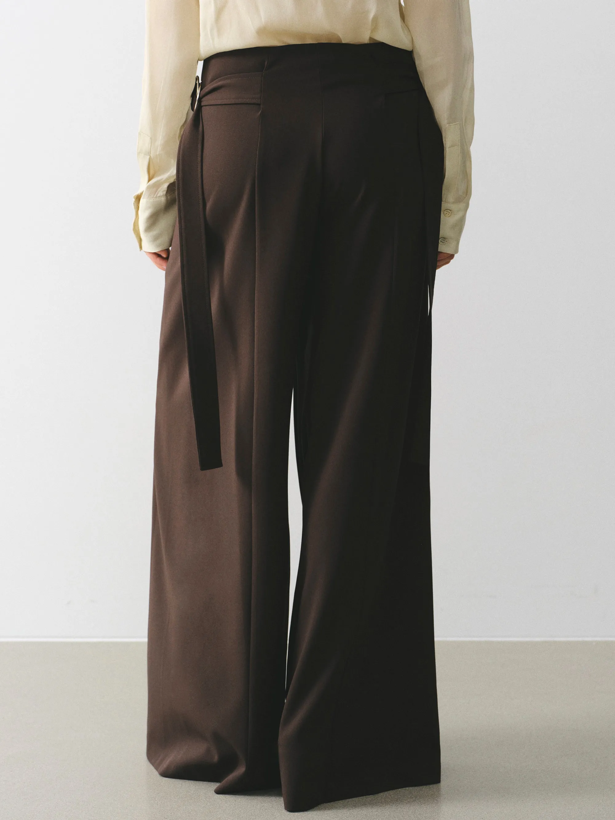 D-Ring Wide-Leg Trousers, Brown sold by Source Unknown product image thumbnail 4