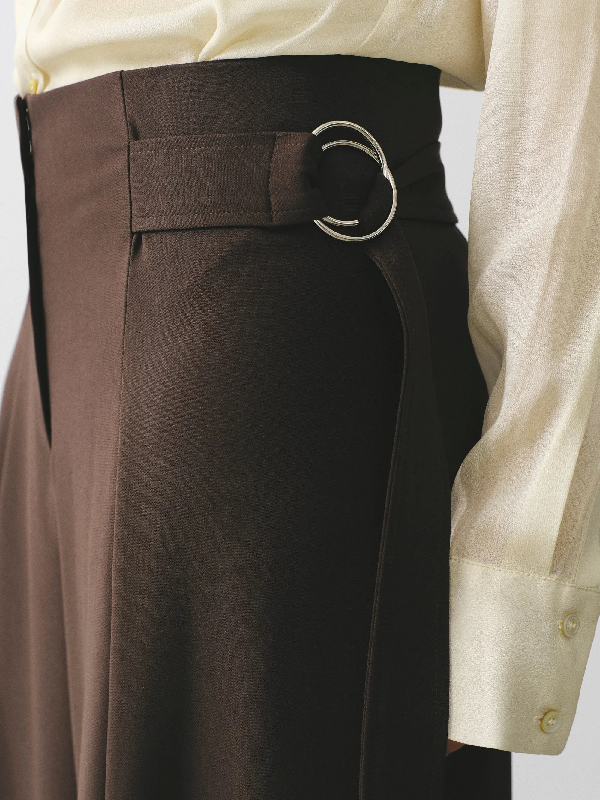 D-Ring Wide-Leg Trousers, Brown sold by Source Unknown product image thumbnail 2