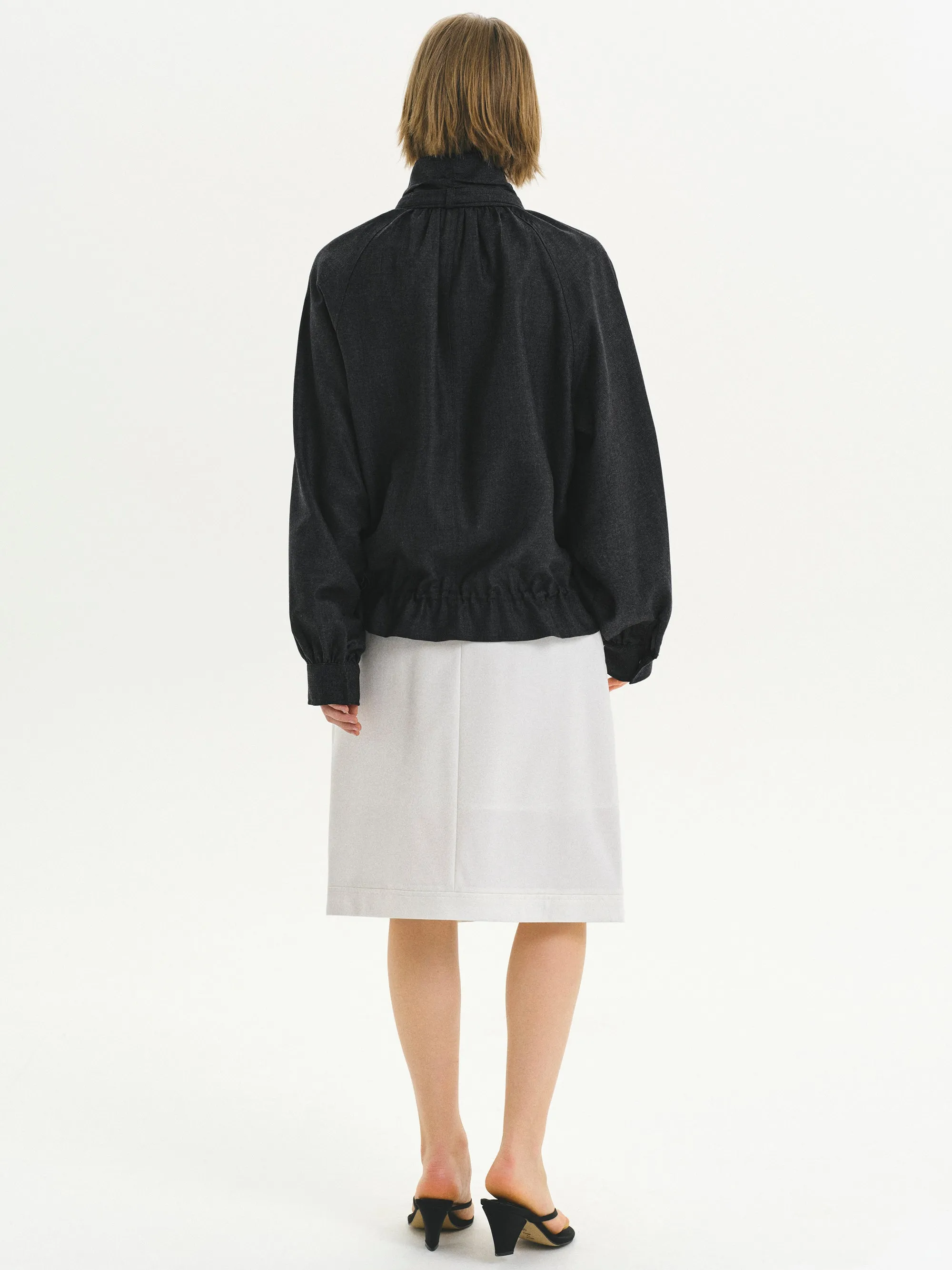 Mock-Neck Bomber Jacket, Charcoal sold by Source Unknown product image thumbnail 4