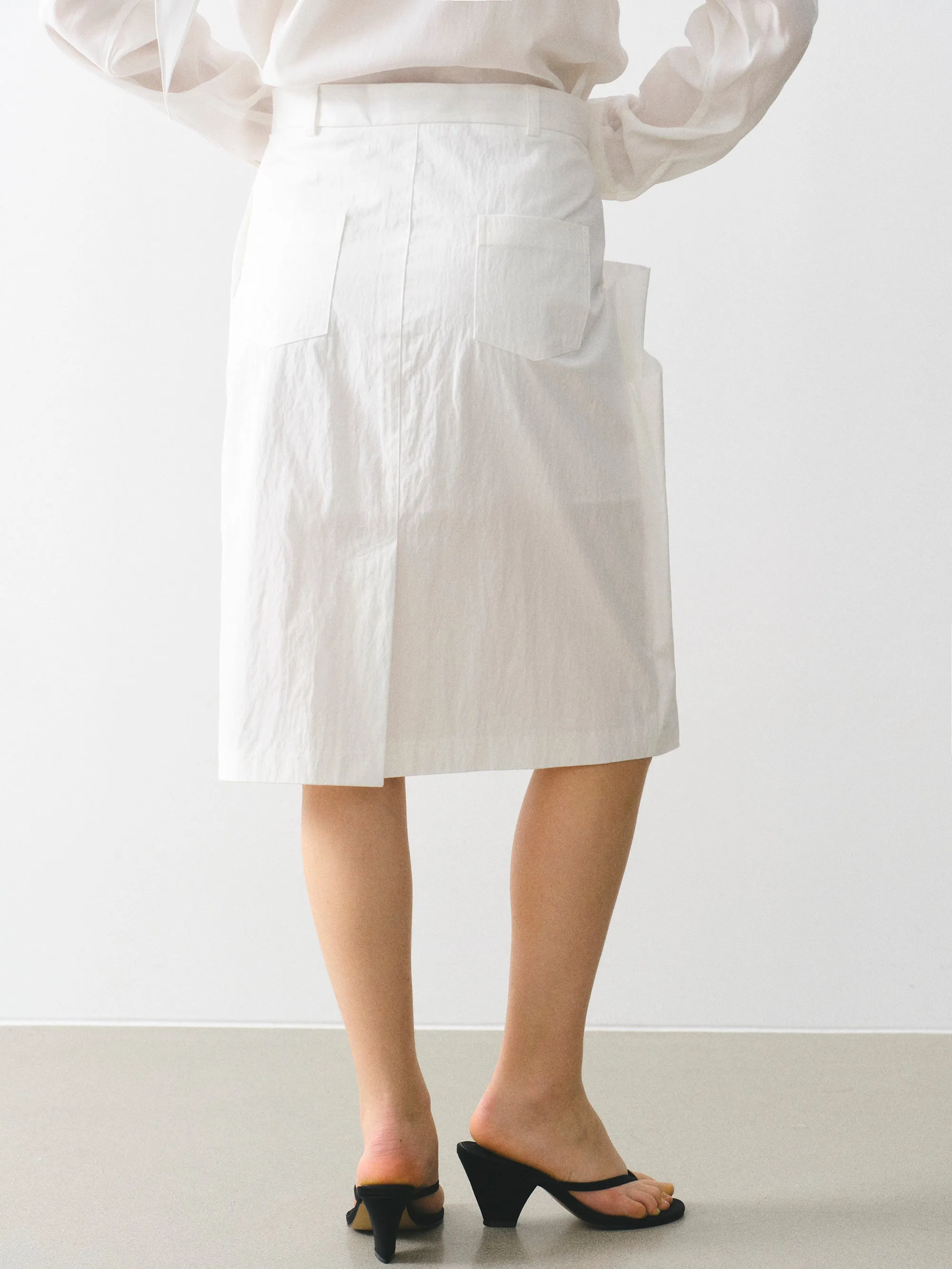 Paneled Midi Skirt, White sold by Source Unknown product image thumbnail 3