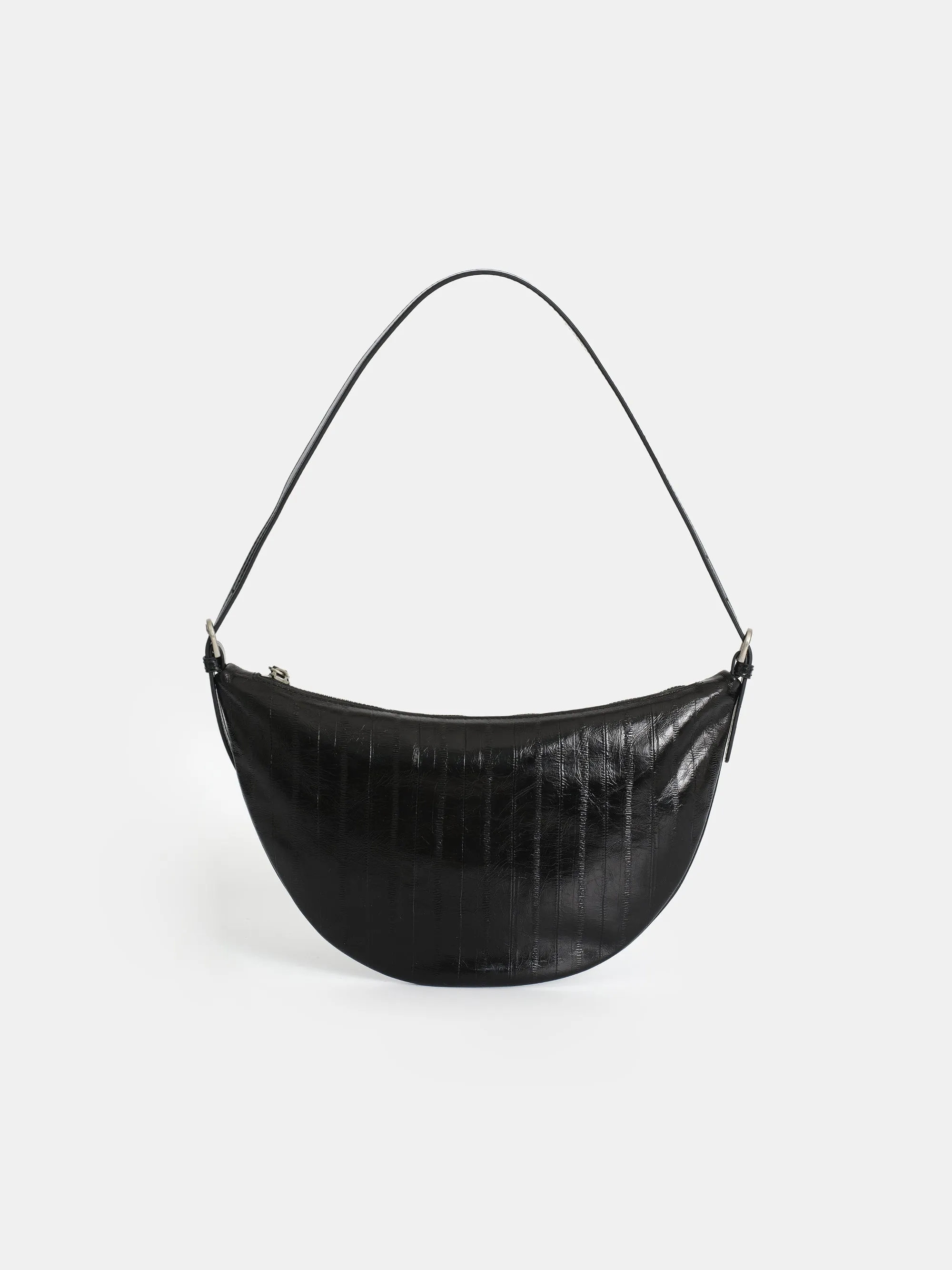 Textured Leather Crescent Bag, Black sold by Source Unknown product image thumbnail 3