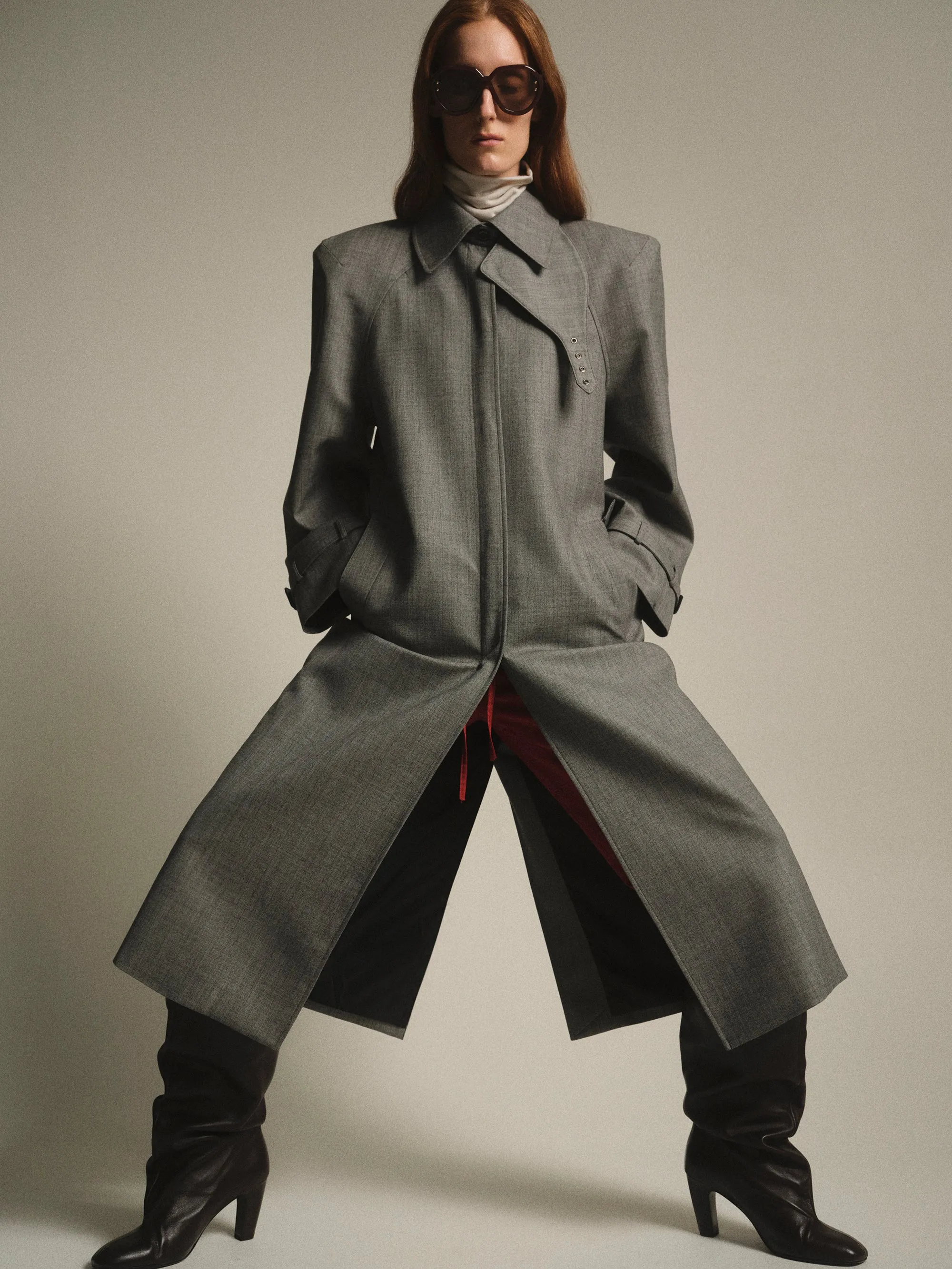 Tailored Belted Overcoat, Grey sold by Source Unknown product image thumbnail 2