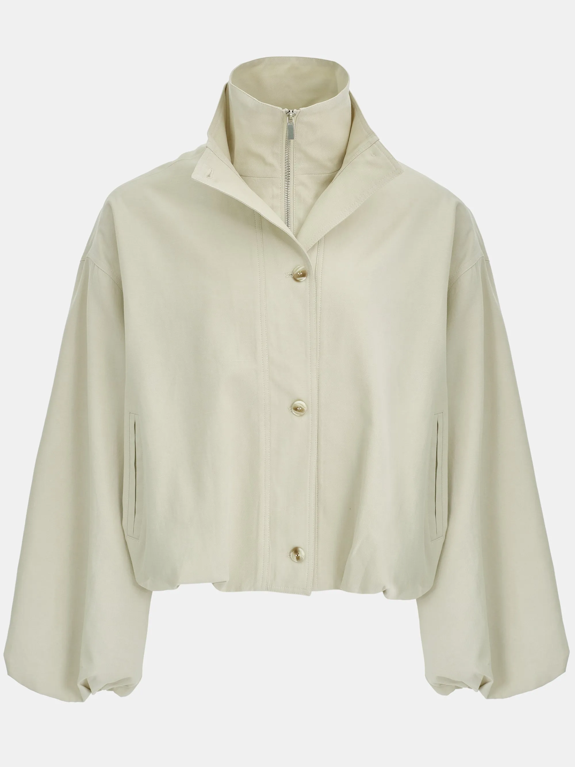Ezra Double Collar Balloon Jacket, Beige sold by Source Unknown product image thumbnail 5