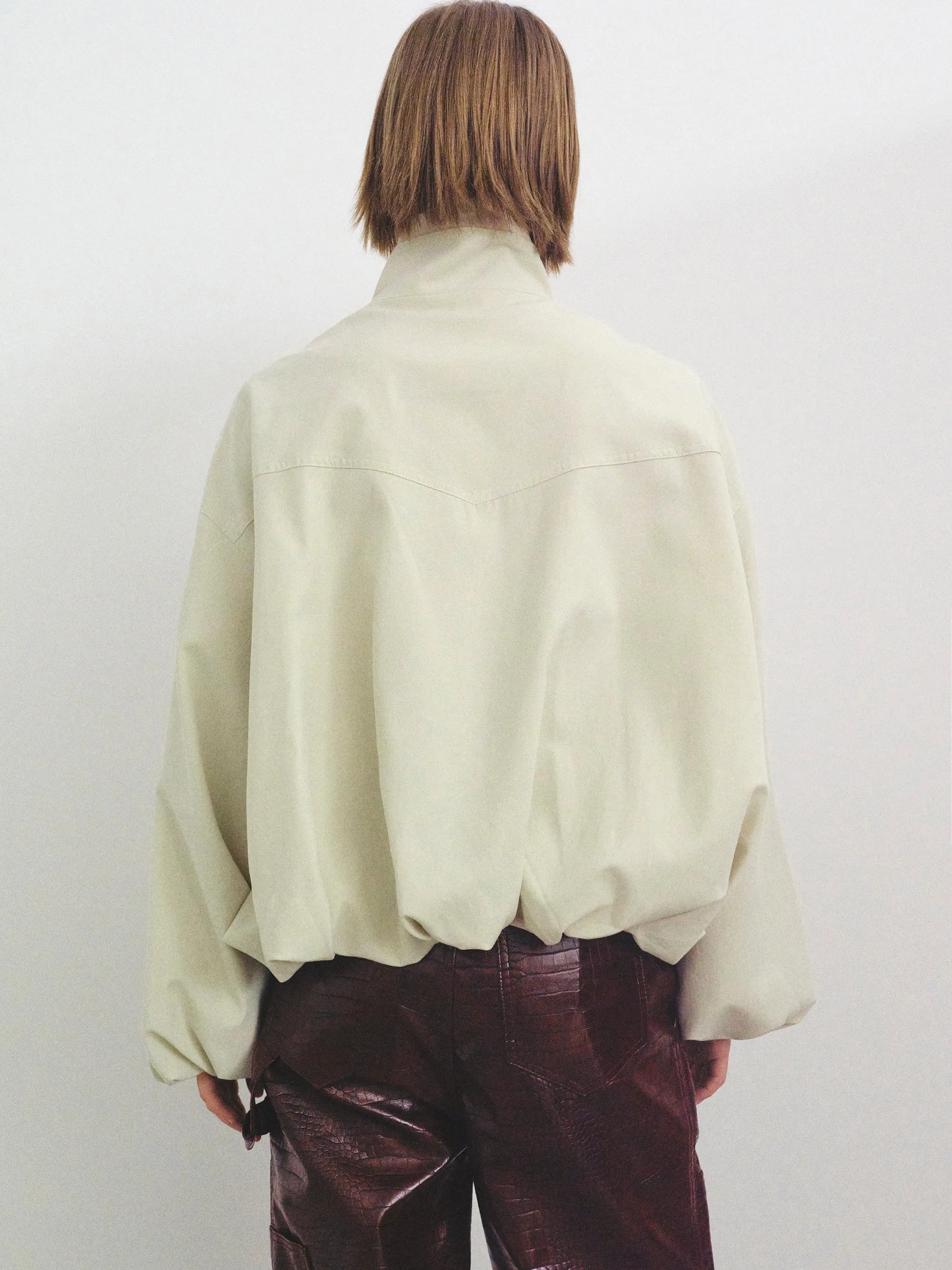 Ezra Double Collar Balloon Jacket, Beige sold by Source Unknown product image thumbnail 4