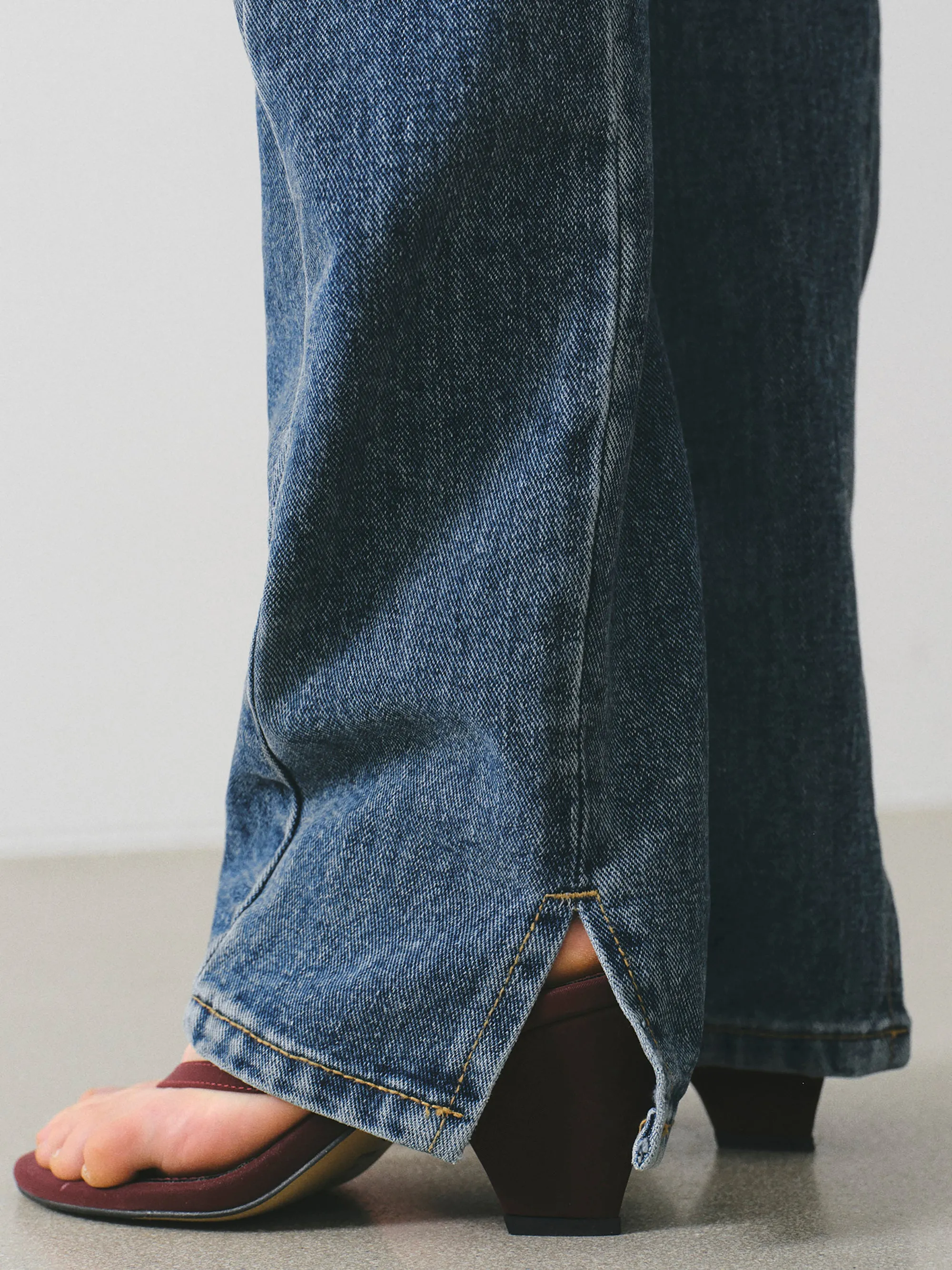 Back Slit Straight Jeans, Blue sold by Source Unknown product image thumbnail 3