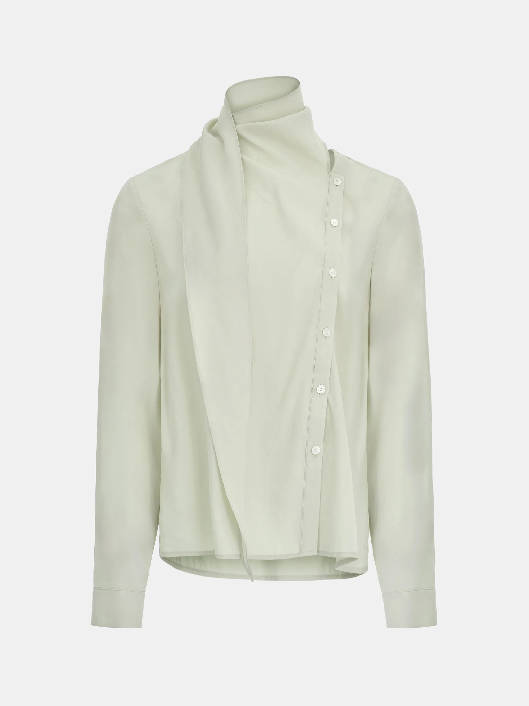 Draped Scarf Blouse, Beige sold by Source Unknown product image thumbnail 5