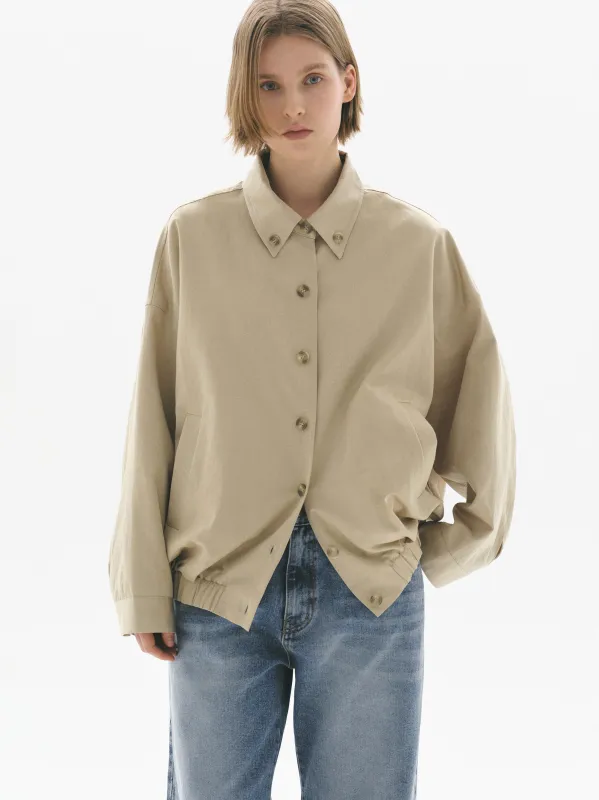 Remi Shirt Blouson Jacket, Beige made by Source Unknown