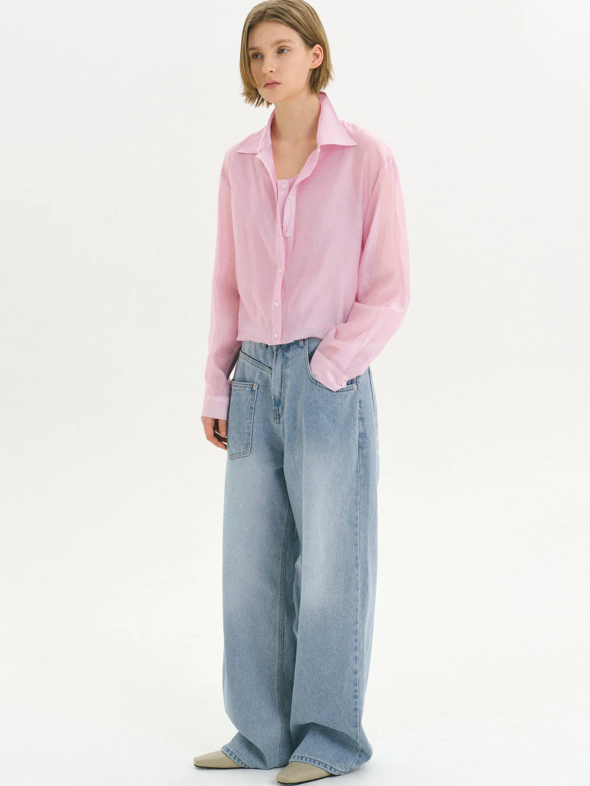 Drawstring Patch Pocket Jeans, Light Blue sold by Source Unknown product image thumbnail 3