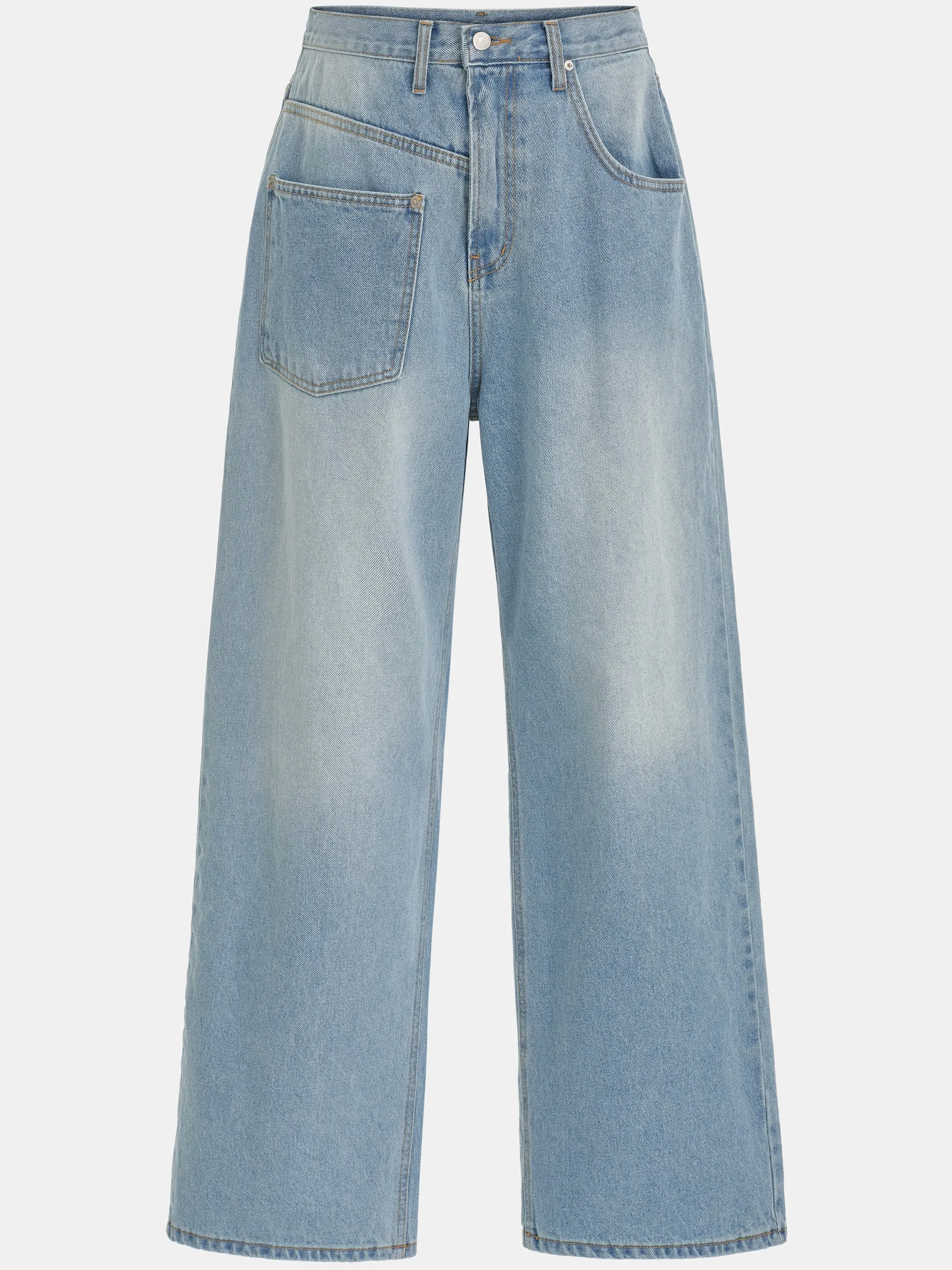 Drawstring Patch Pocket Jeans, Light Blue sold by Source Unknown product image thumbnail 5
