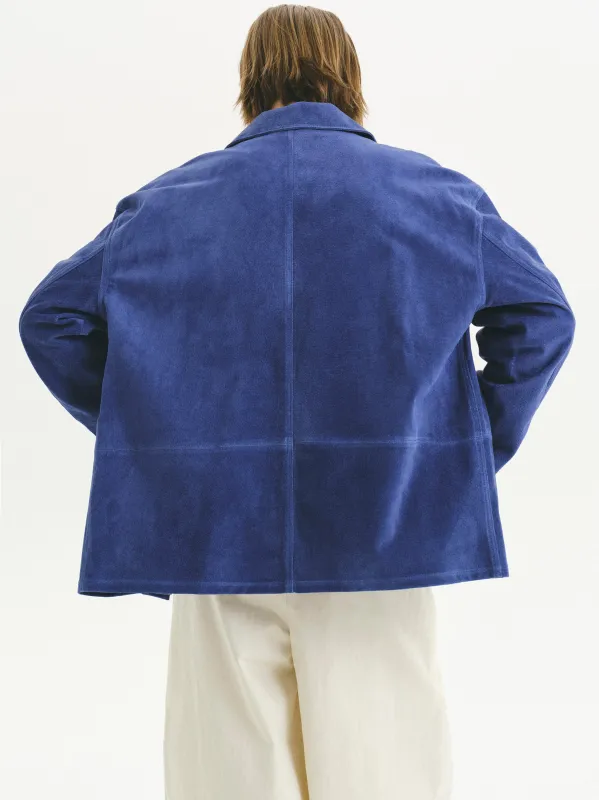 Suede Overshirt, Blue made by Source Unknown