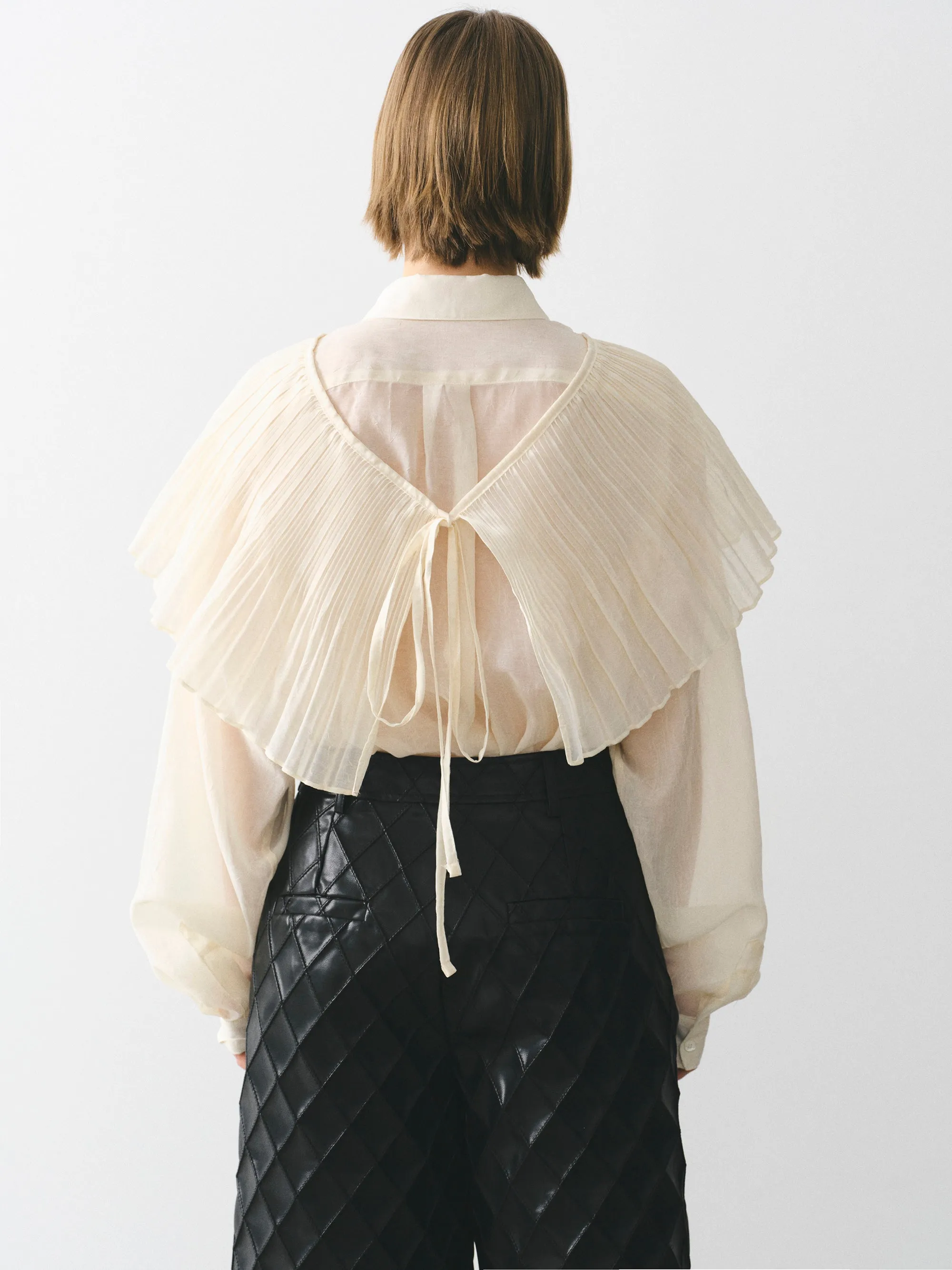 Pleated Panel Shirt, Ivory sold by Source Unknown product image thumbnail 4