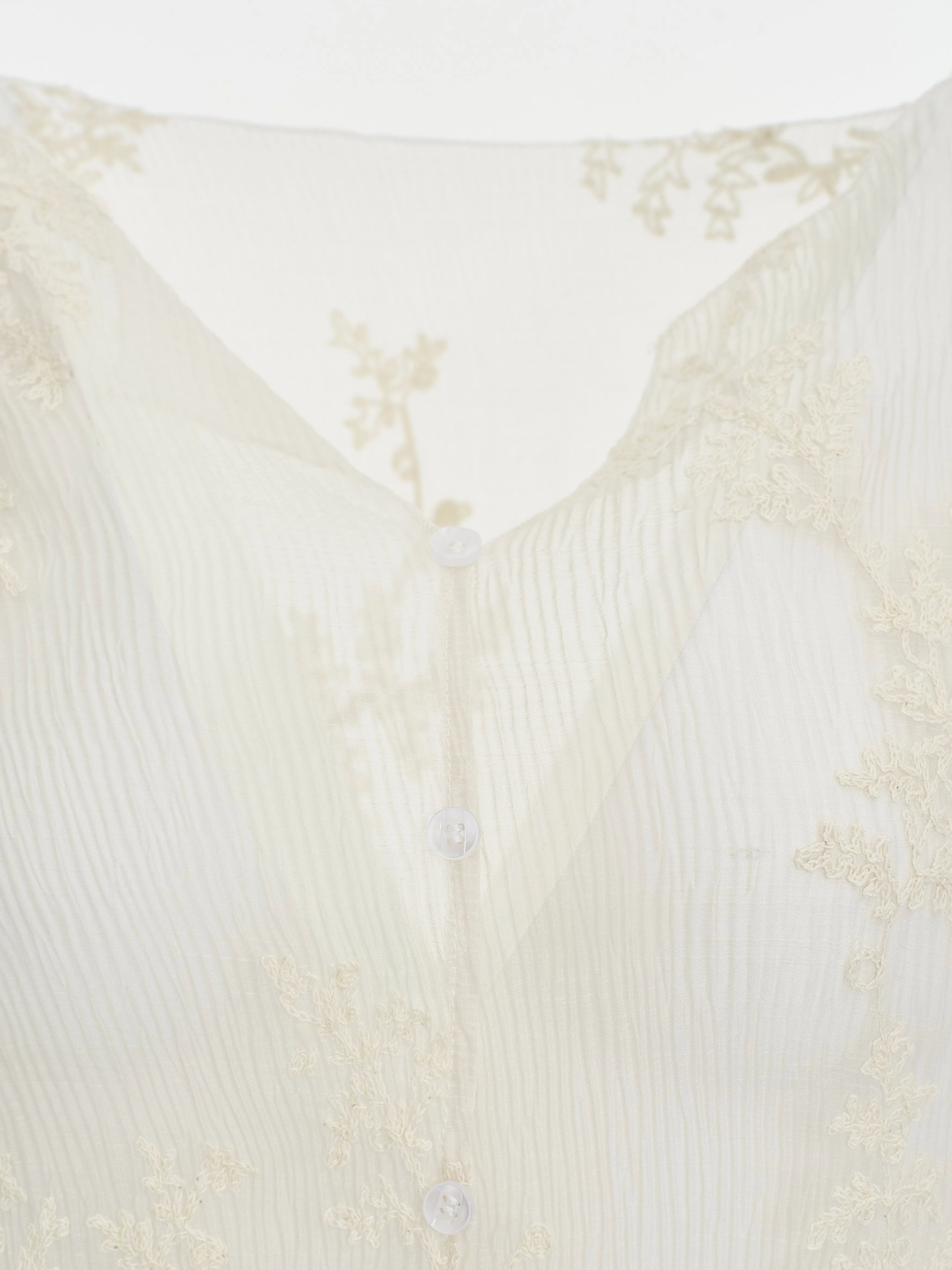 Front-To-Back Embroidered Blouse, Ivory sold by Source Unknown product image thumbnail 2