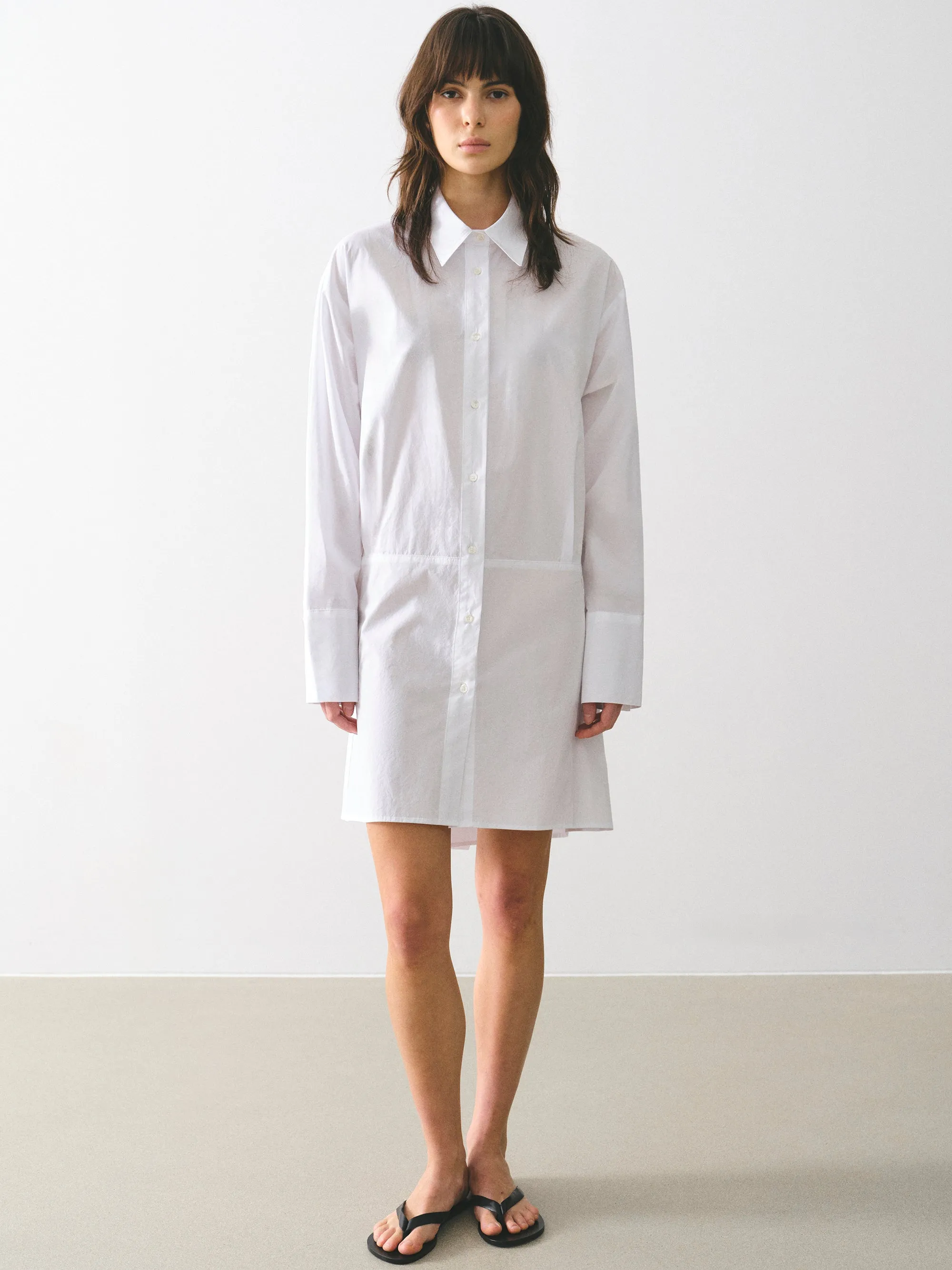 Button-Up Shirt Dress, Ivory sold by Source Unknown