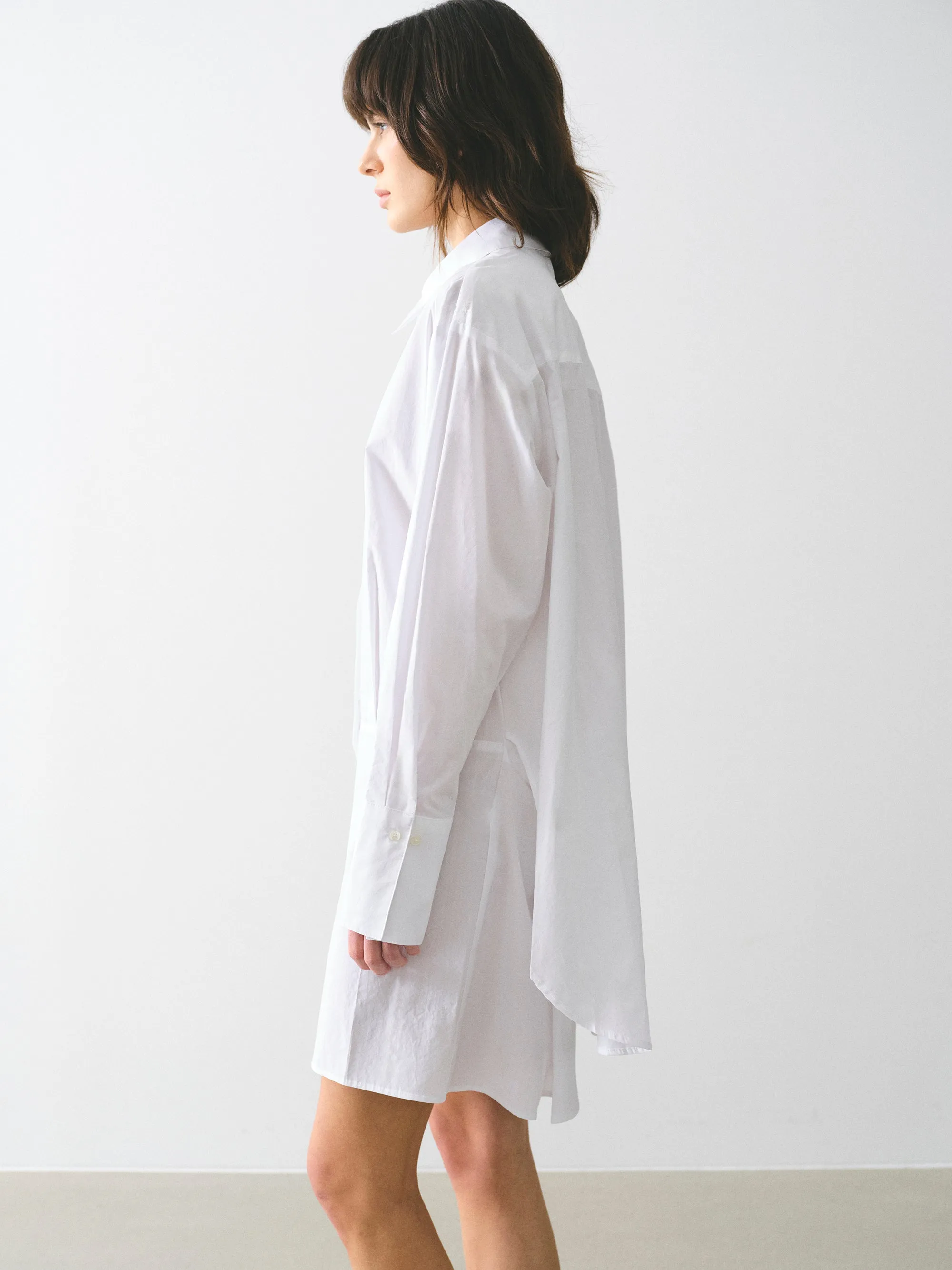 Button-Up Shirt Dress, Ivory sold by Source Unknown product image thumbnail 5