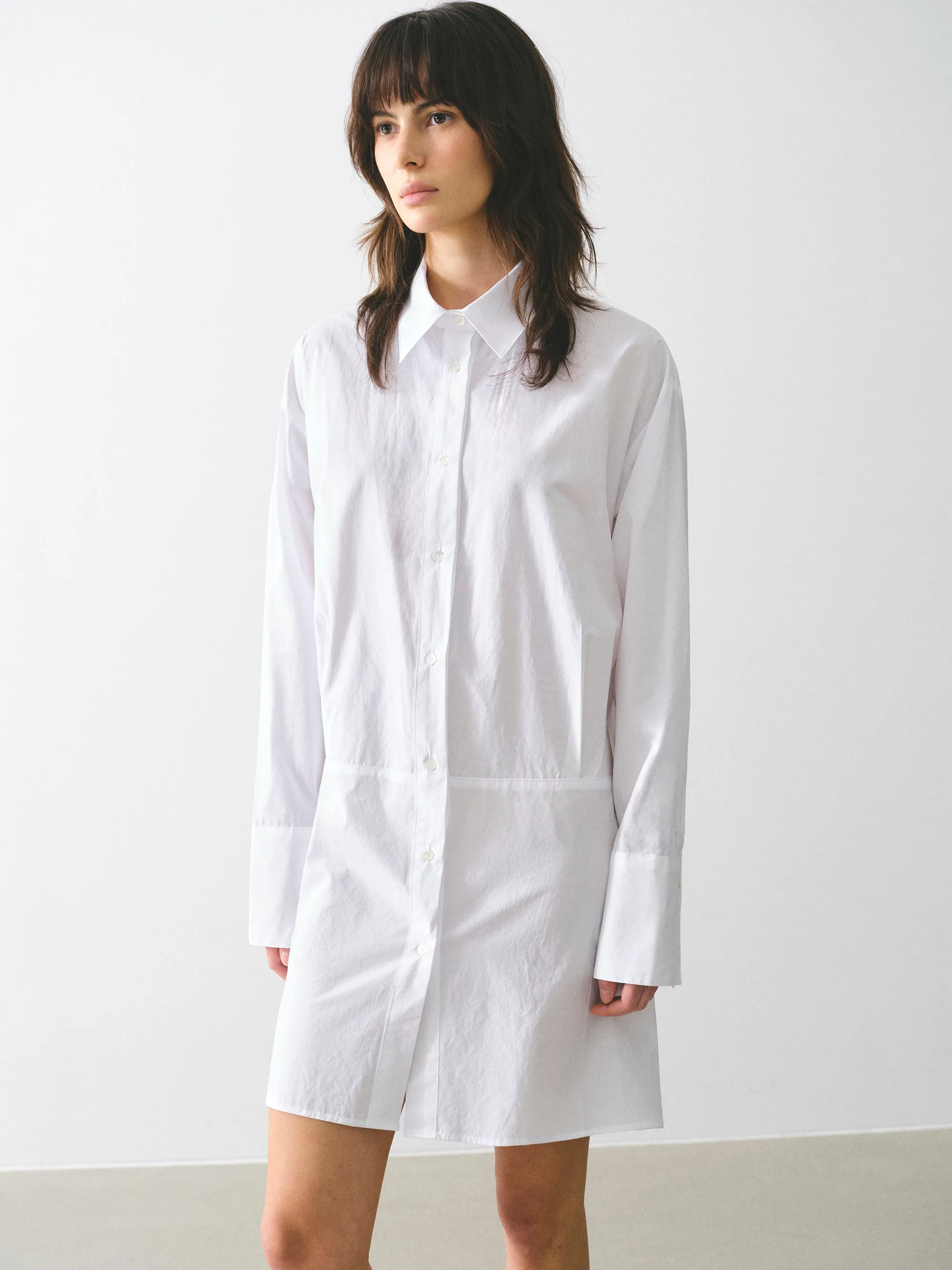 Button-Up Shirt Dress, Ivory sold by Source Unknown product image thumbnail 2