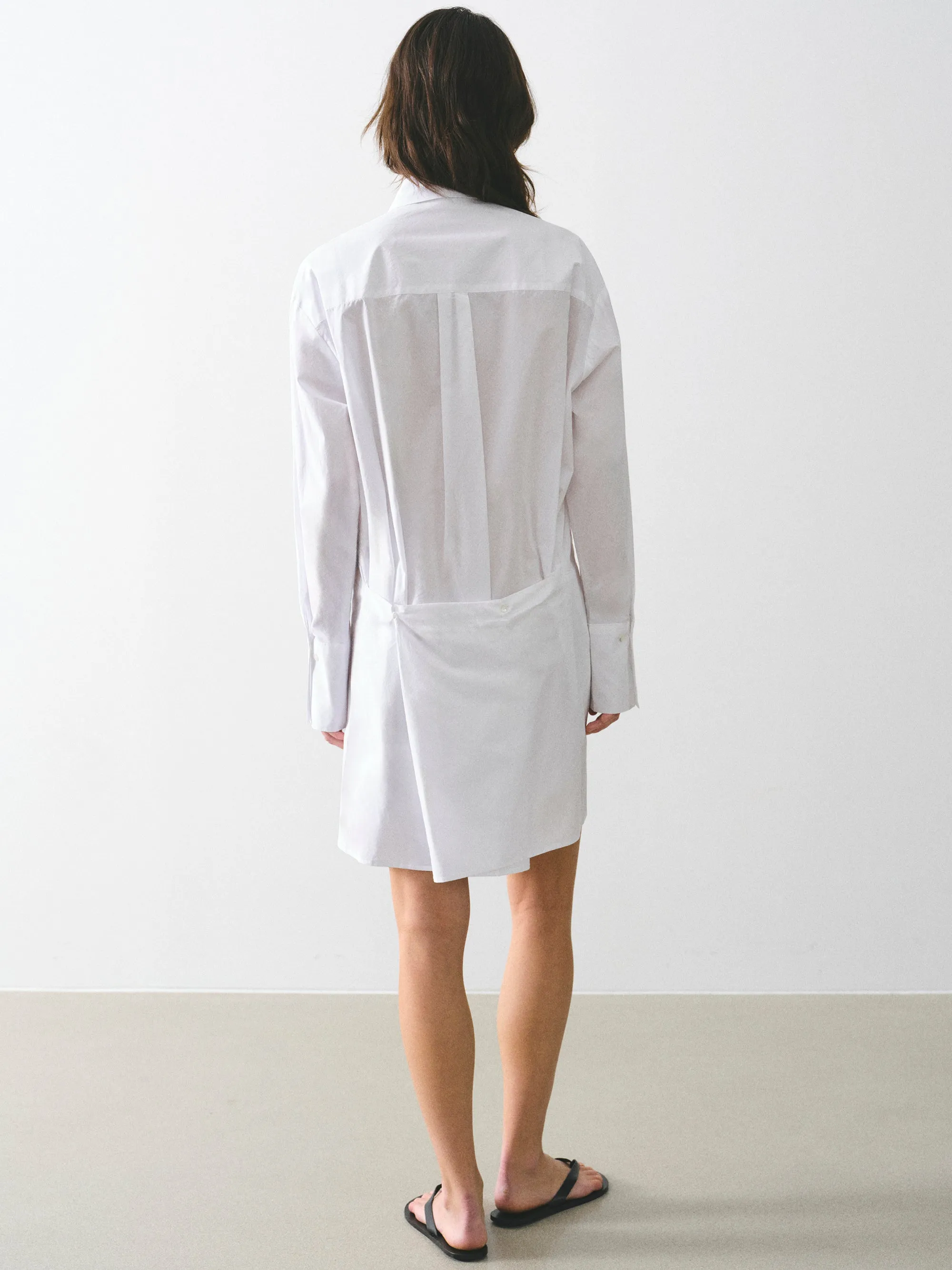 Button-Up Shirt Dress, Ivory sold by Source Unknown product image thumbnail 3