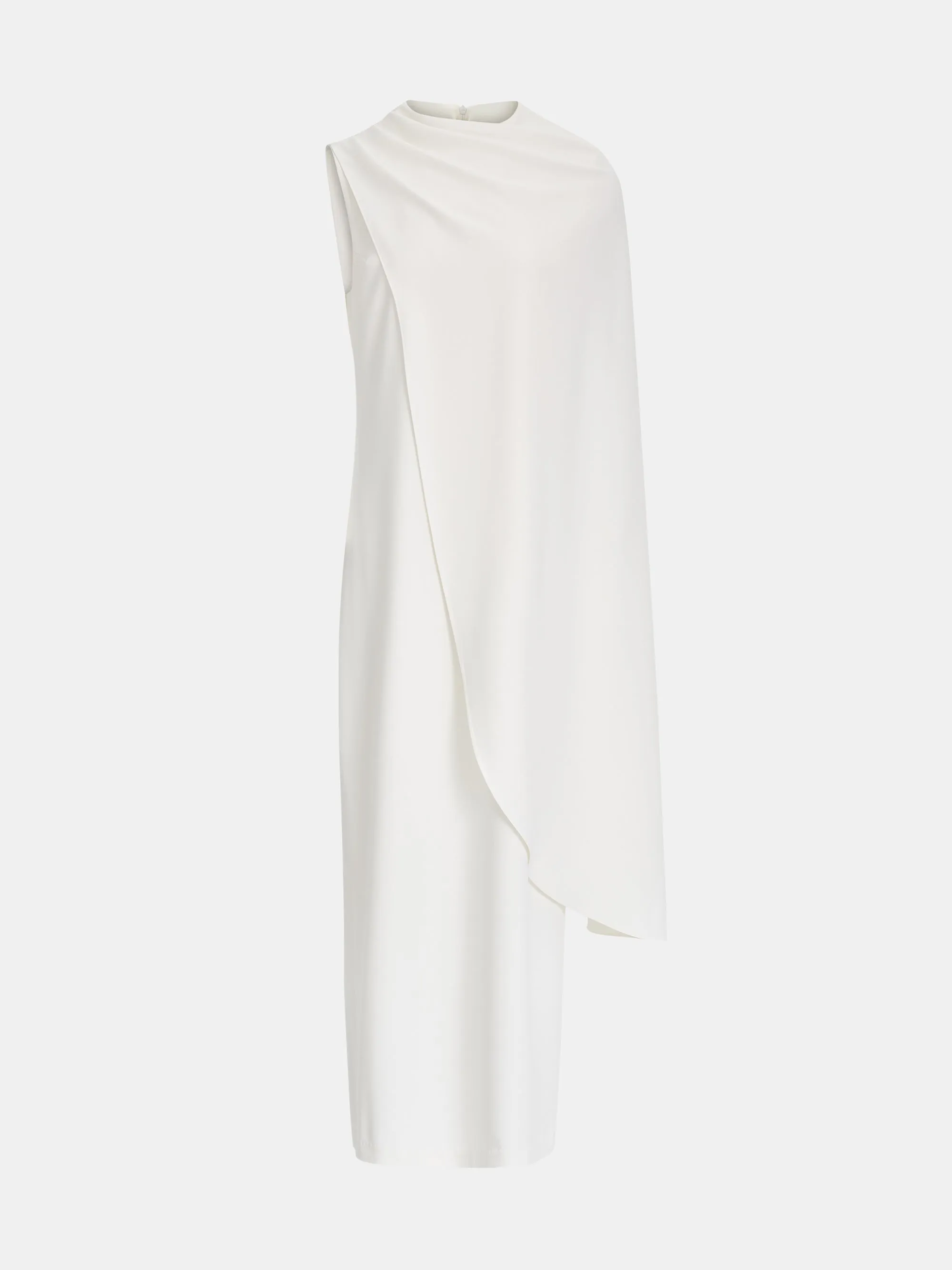 One-Shoulder Draped Dress, White sold by Source Unknown product image thumbnail 5