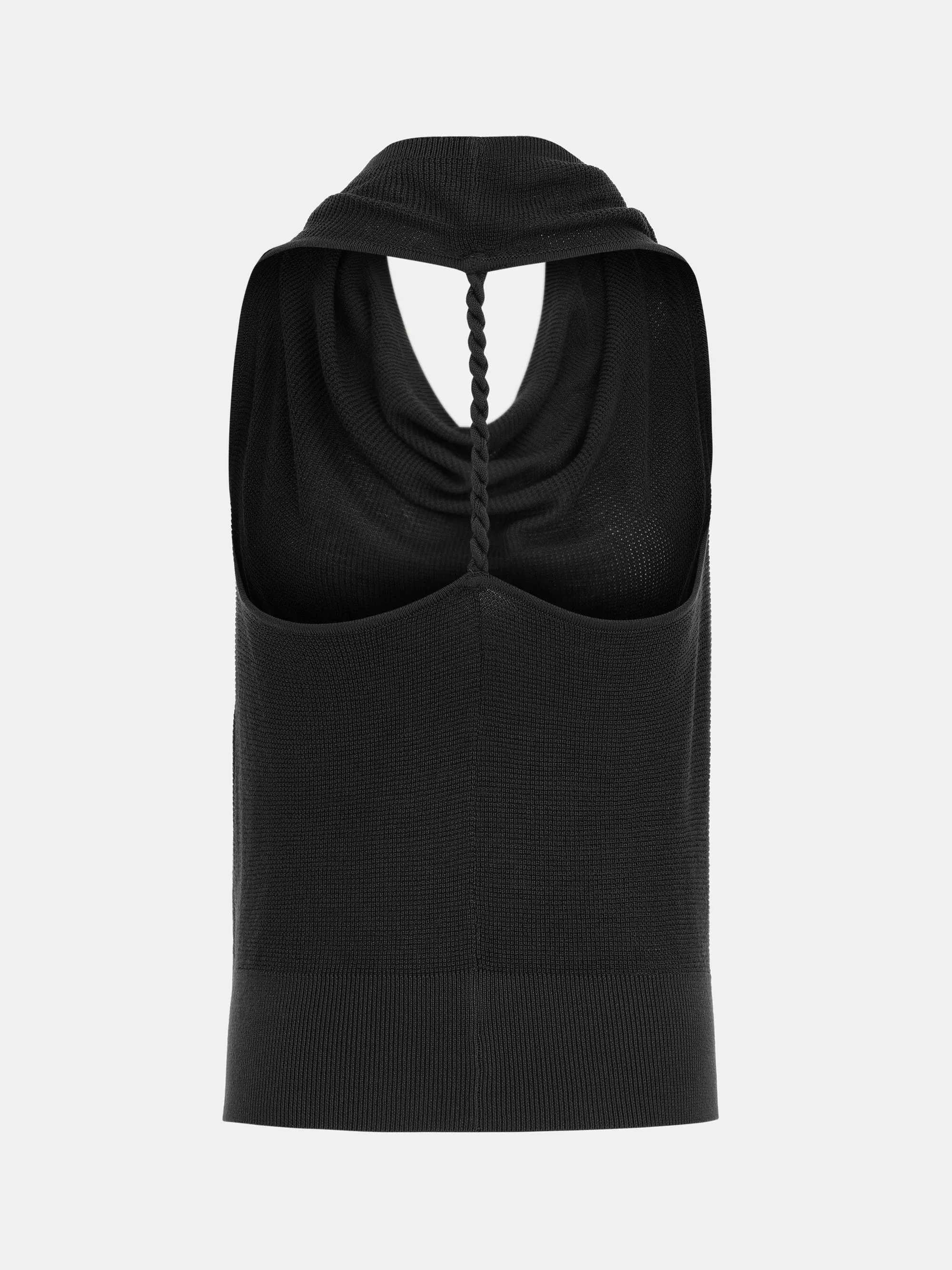 Cowl-Neck Halter Knit Top, Black sold by Source Unknown product image thumbnail 5