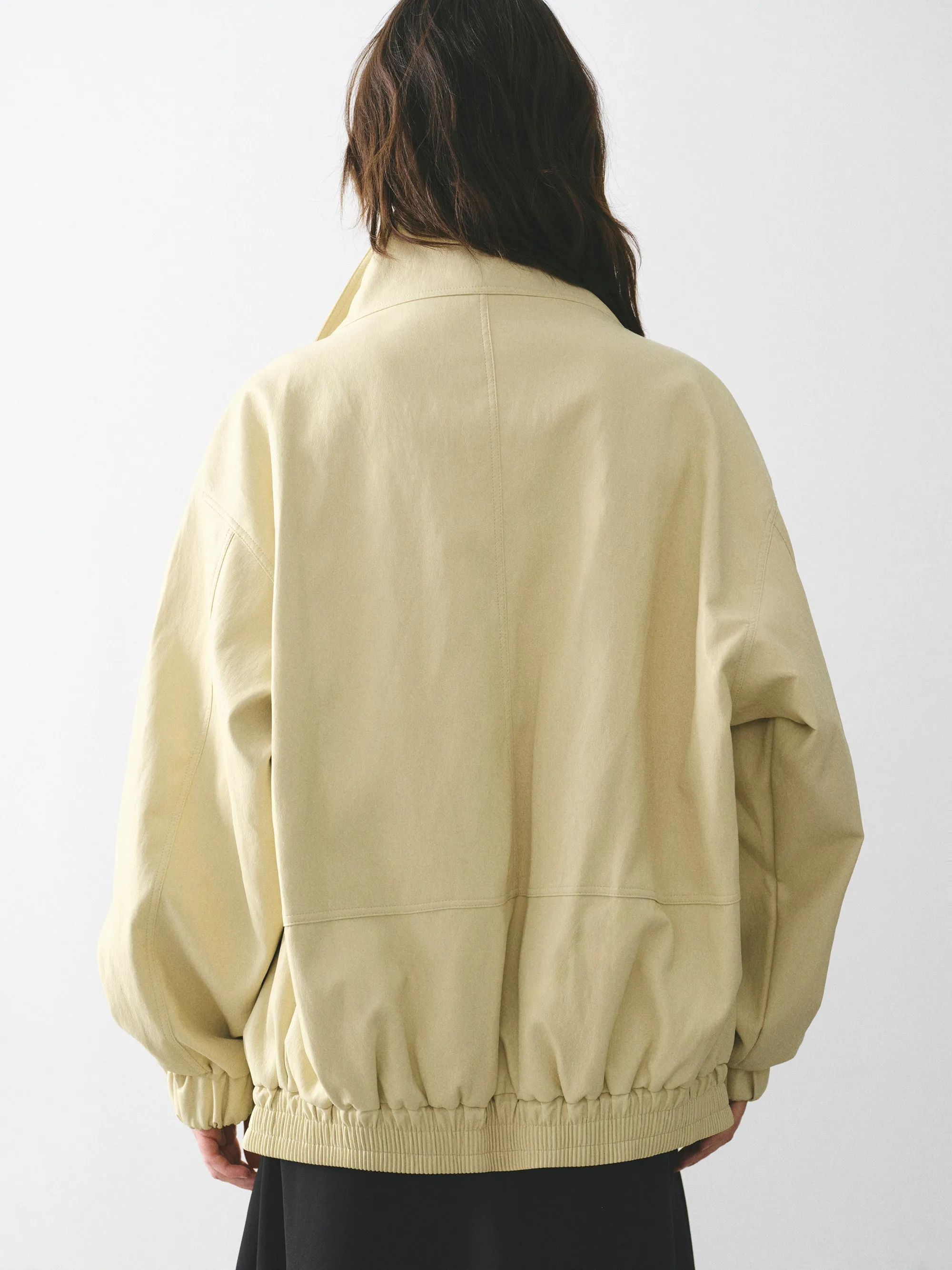 High-Neck Faux-Leather Blouson, Butter sold by Source Unknown product image thumbnail 5