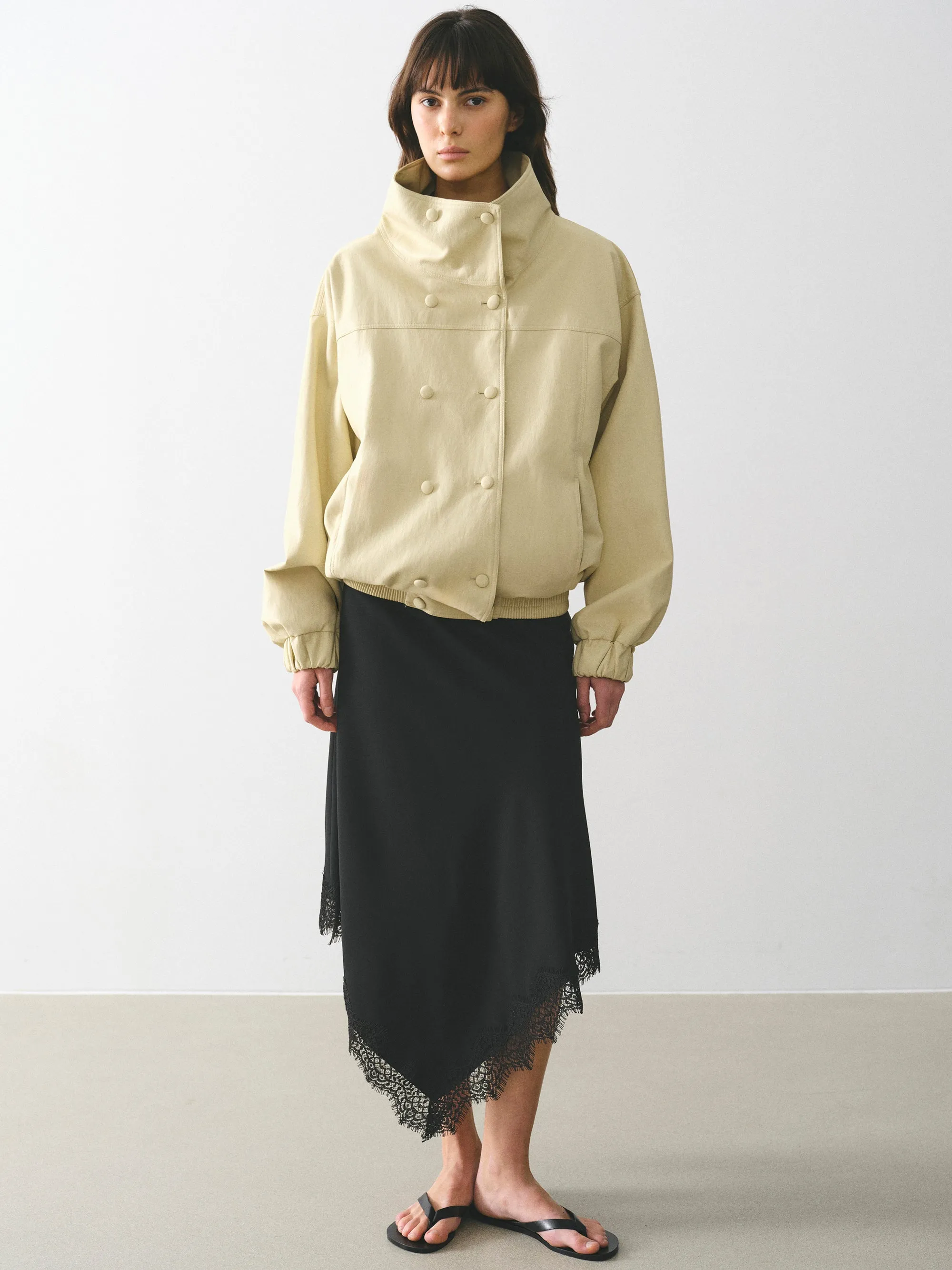 High-Neck Faux-Leather Blouson, Butter sold by Source Unknown product image thumbnail 3