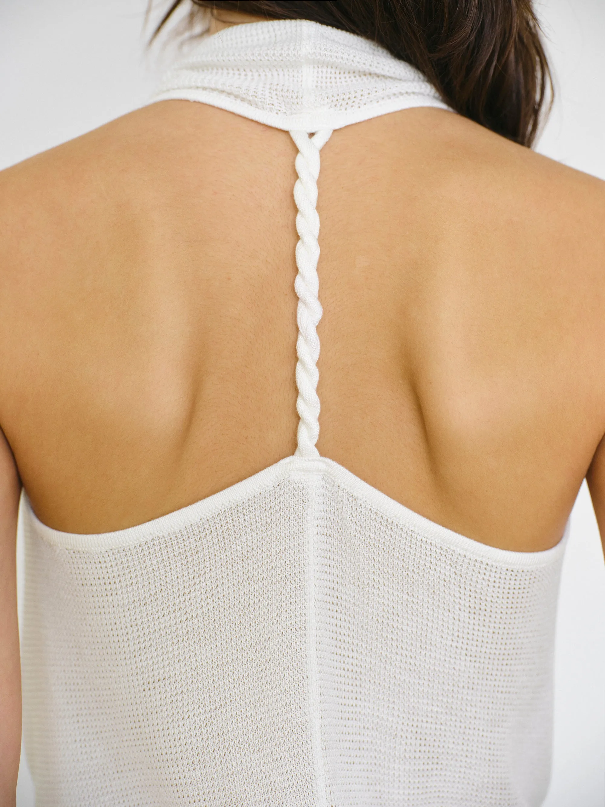 Cowl-Neck Halter Knit Top, Ivory sold by Source Unknown product image thumbnail 2