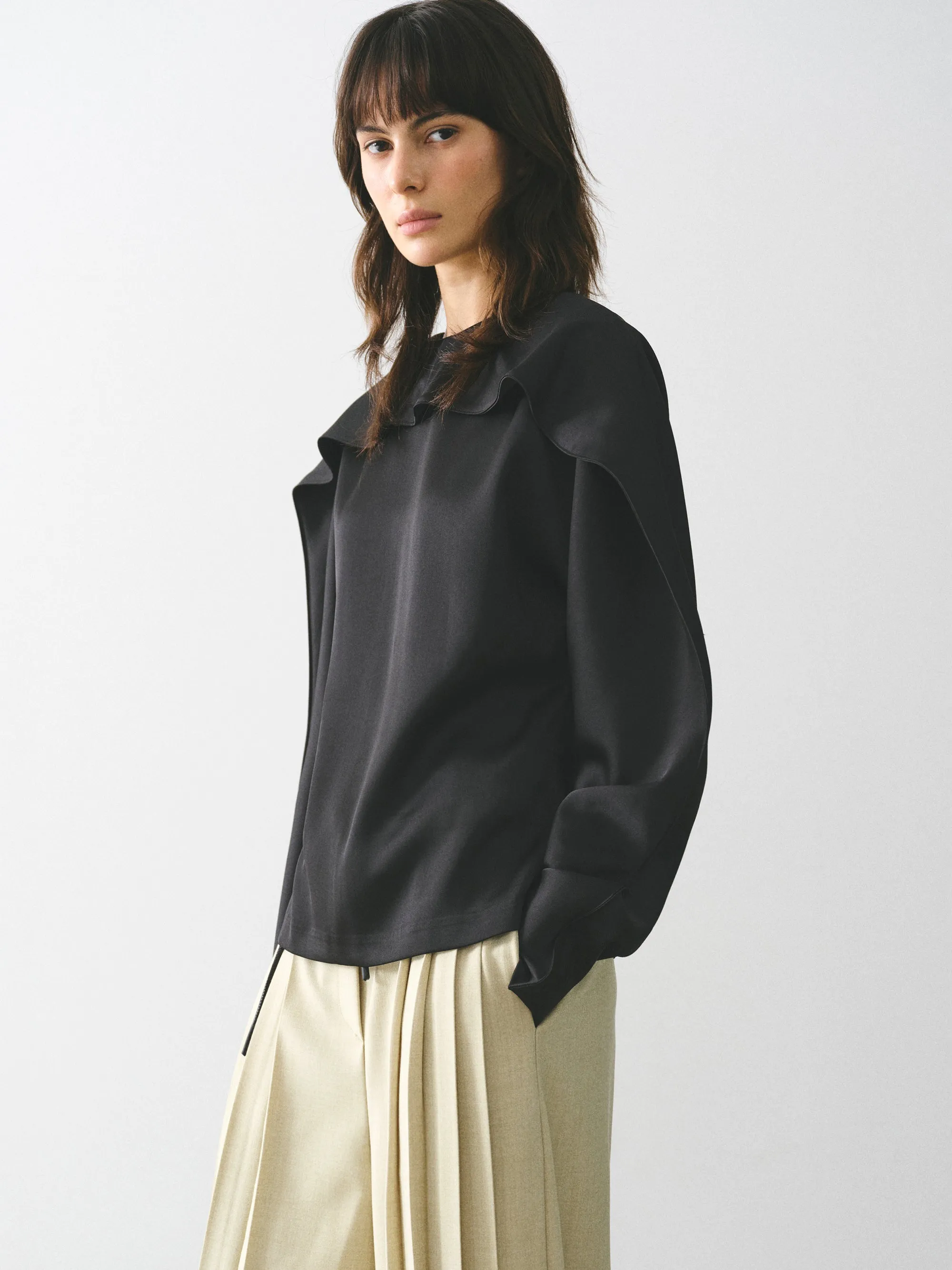 Fluid Satin Blouse, Black sold by Source Unknown product image thumbnail 2