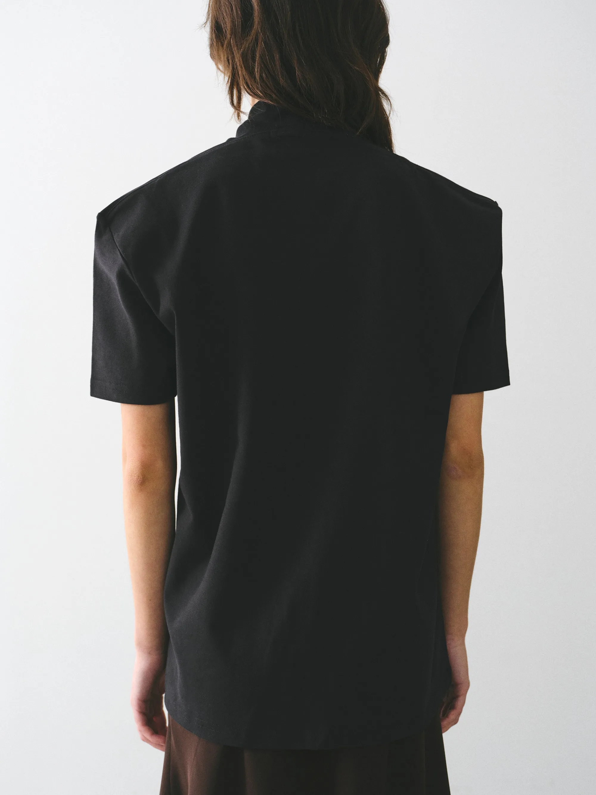 Mock-Neck Jersey T-Shirt, Black sold by Source Unknown product image thumbnail 4