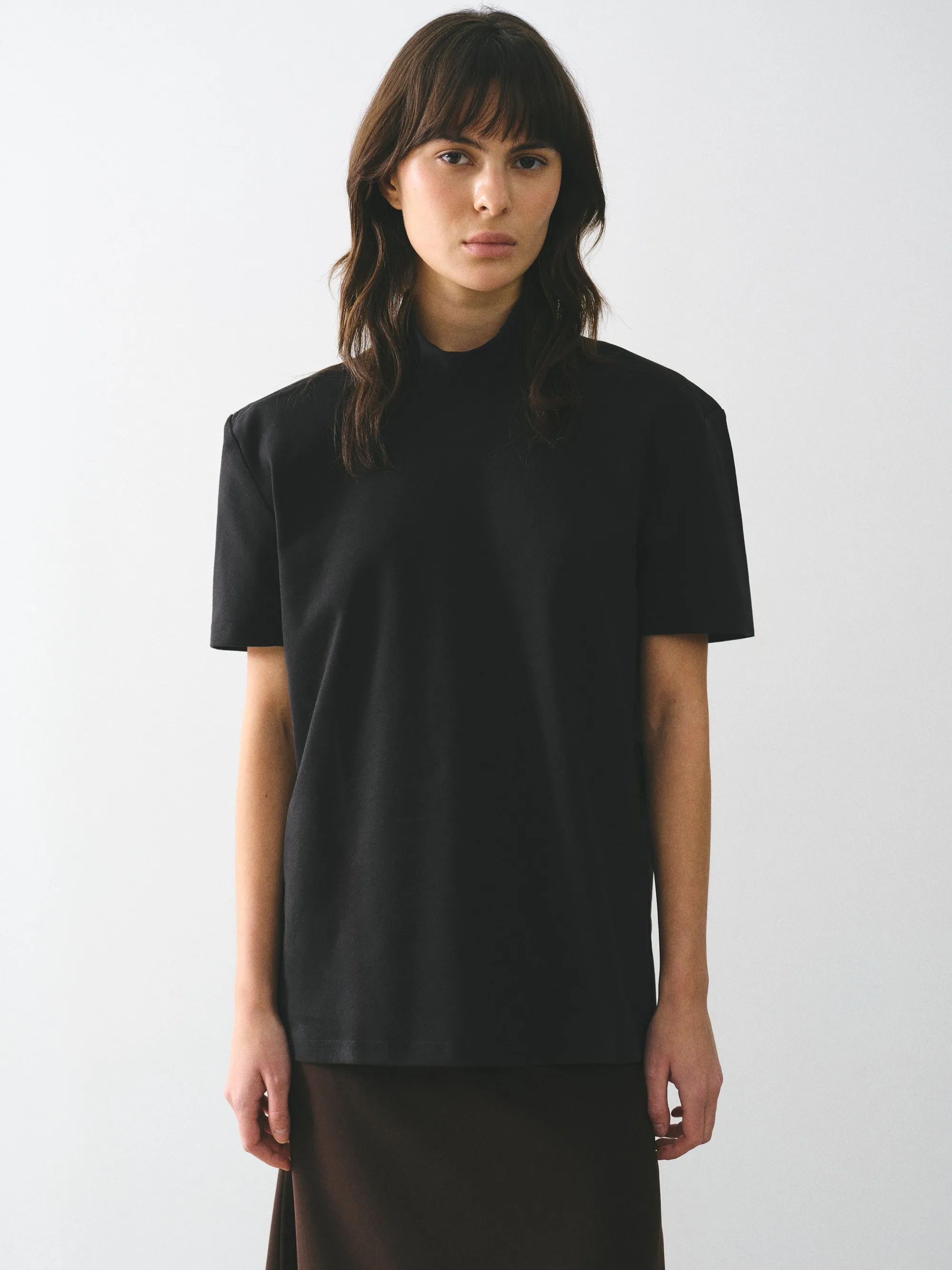 Mock-Neck Jersey T-Shirt, Black sold by Source Unknown product image thumbnail 3