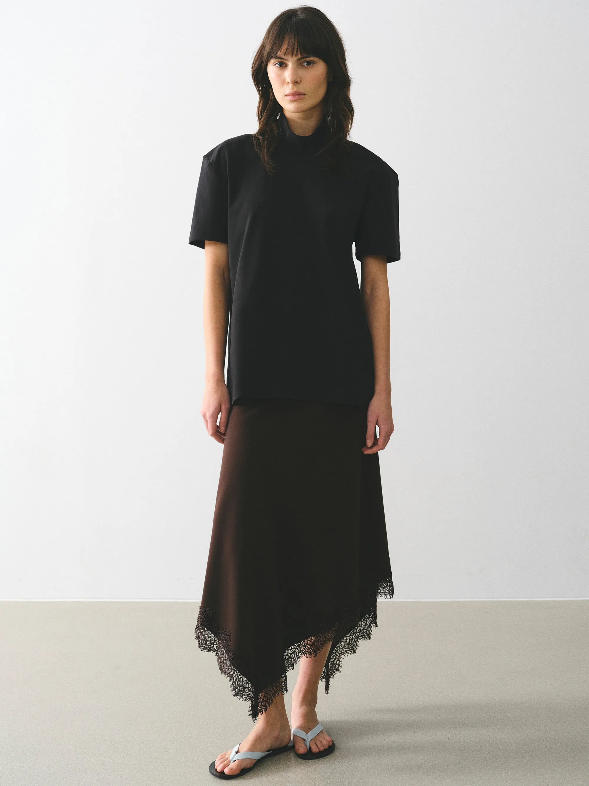 Mock-Neck Jersey T-Shirt, Black sold by Source Unknown product image thumbnail 2