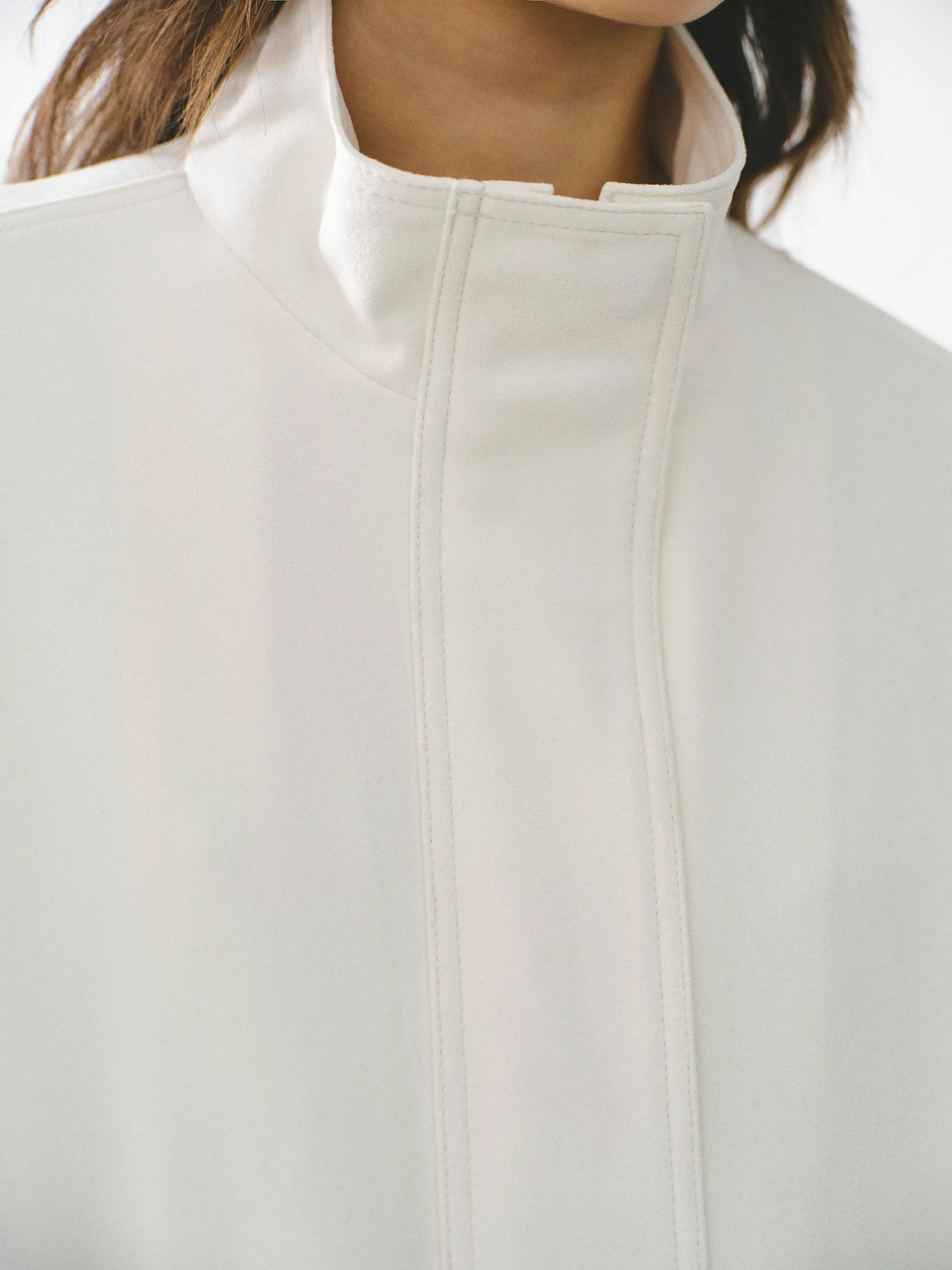 Suede-Effect Track Jacket, White sold by Source Unknown product image thumbnail 2
