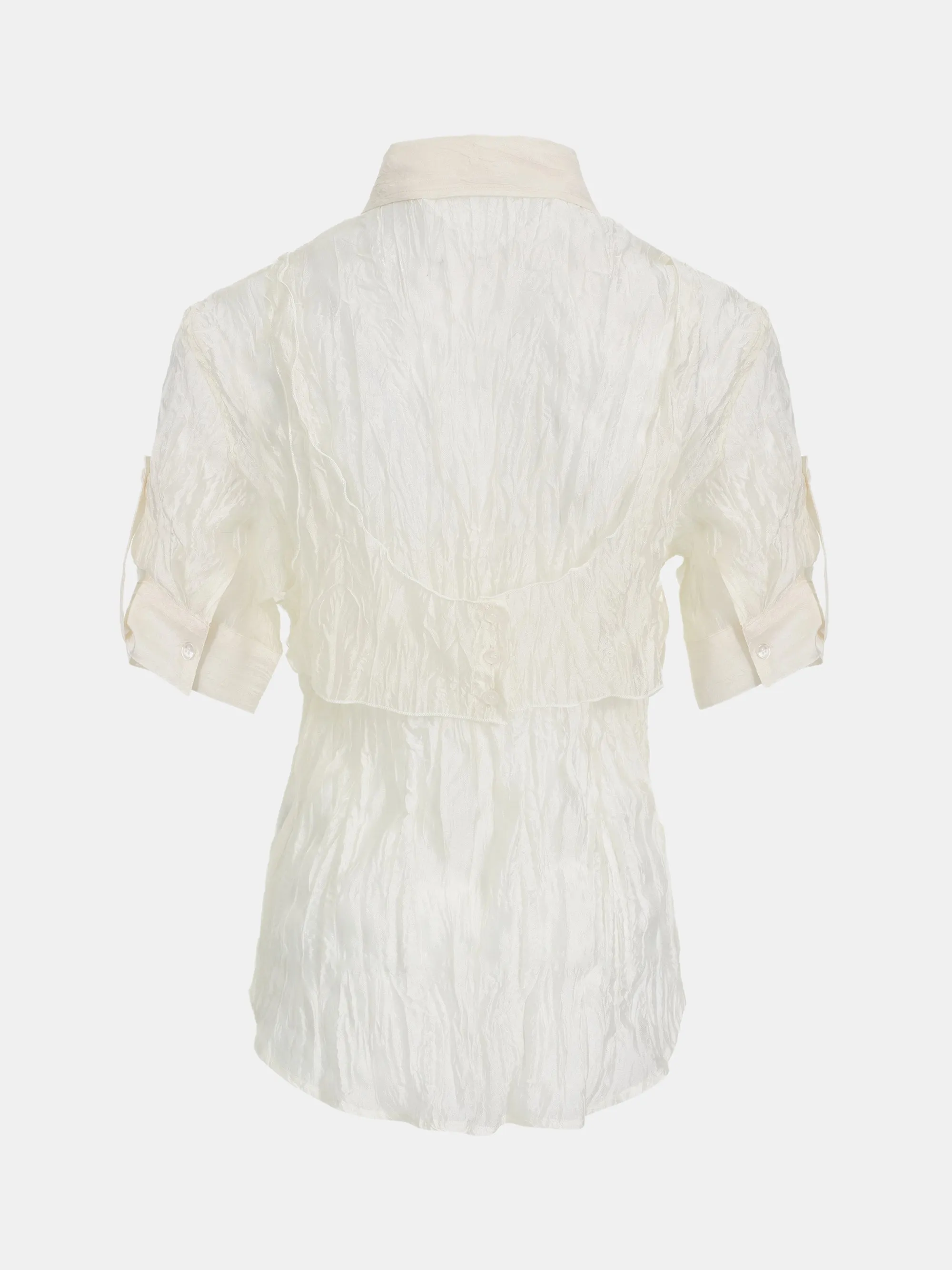 Crumpled Layered Shirt, Cream sold by Source Unknown product image thumbnail 3