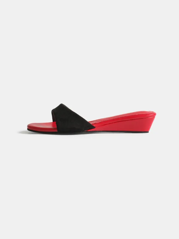 Wedge Slide Sandals, Red made by Source Unknown