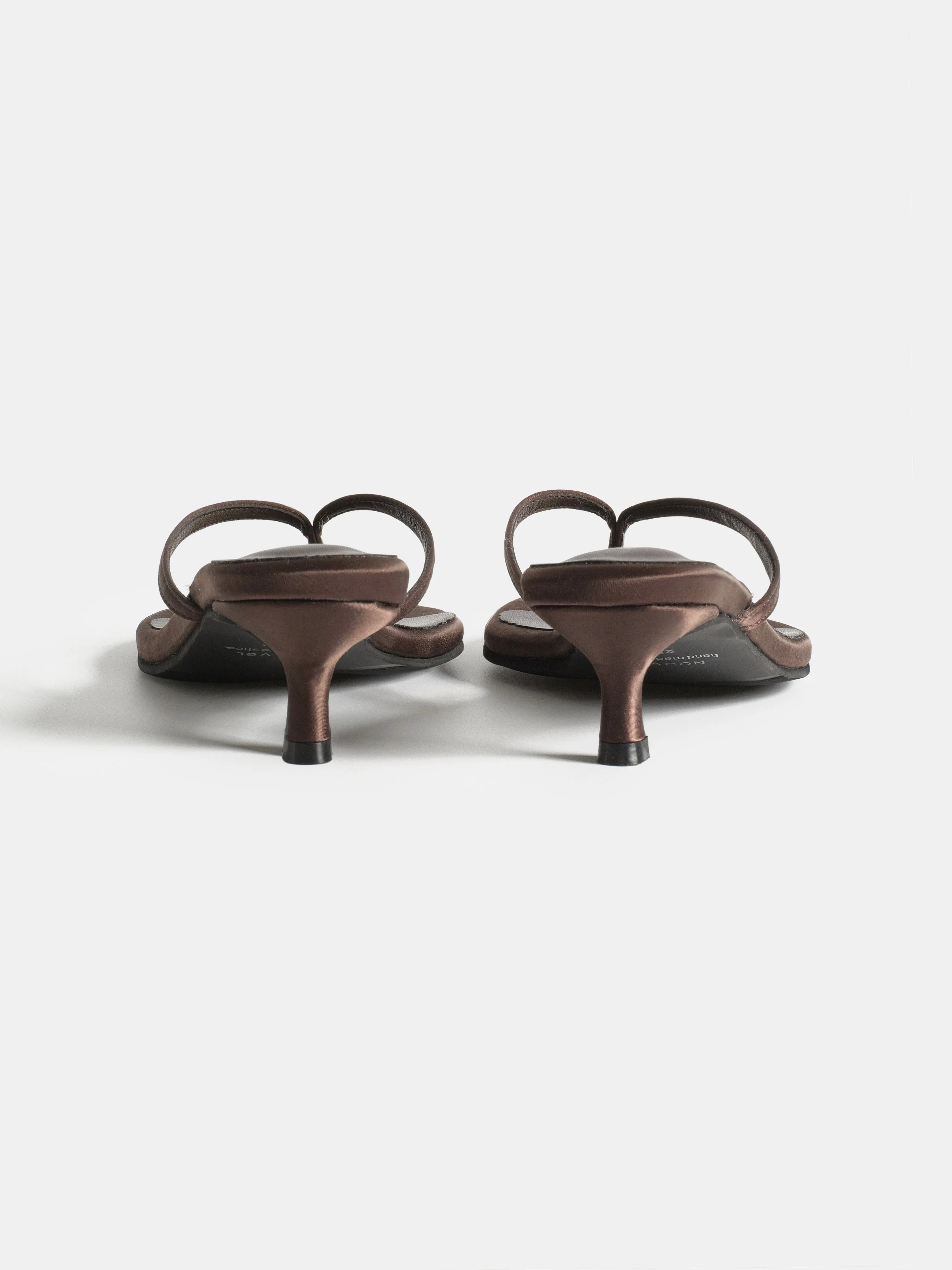 Satin Kitten Heel Sandals, Brown sold by Source Unknown product image thumbnail 4