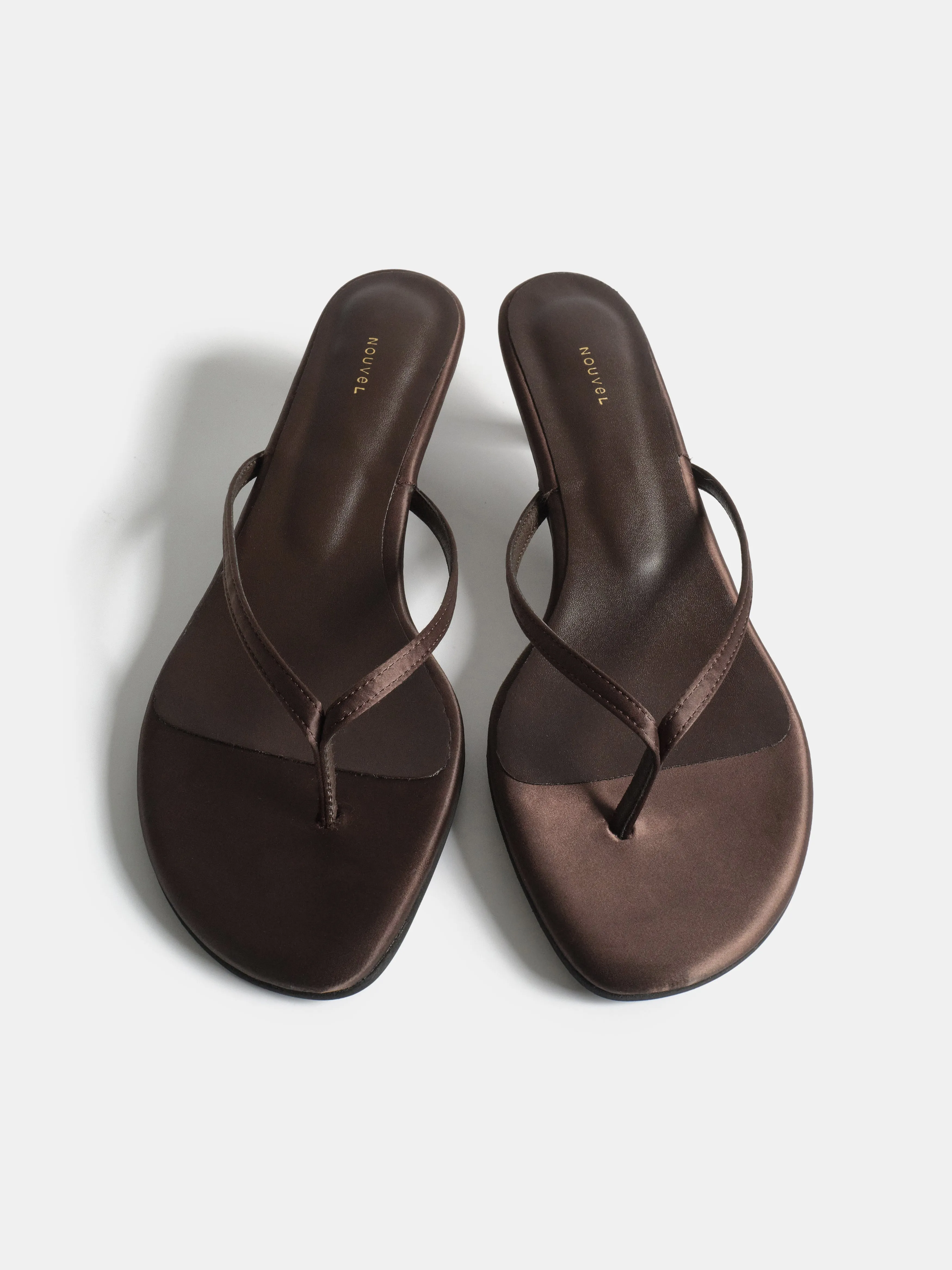 Satin Kitten Heel Sandals, Brown sold by Source Unknown product image thumbnail 2