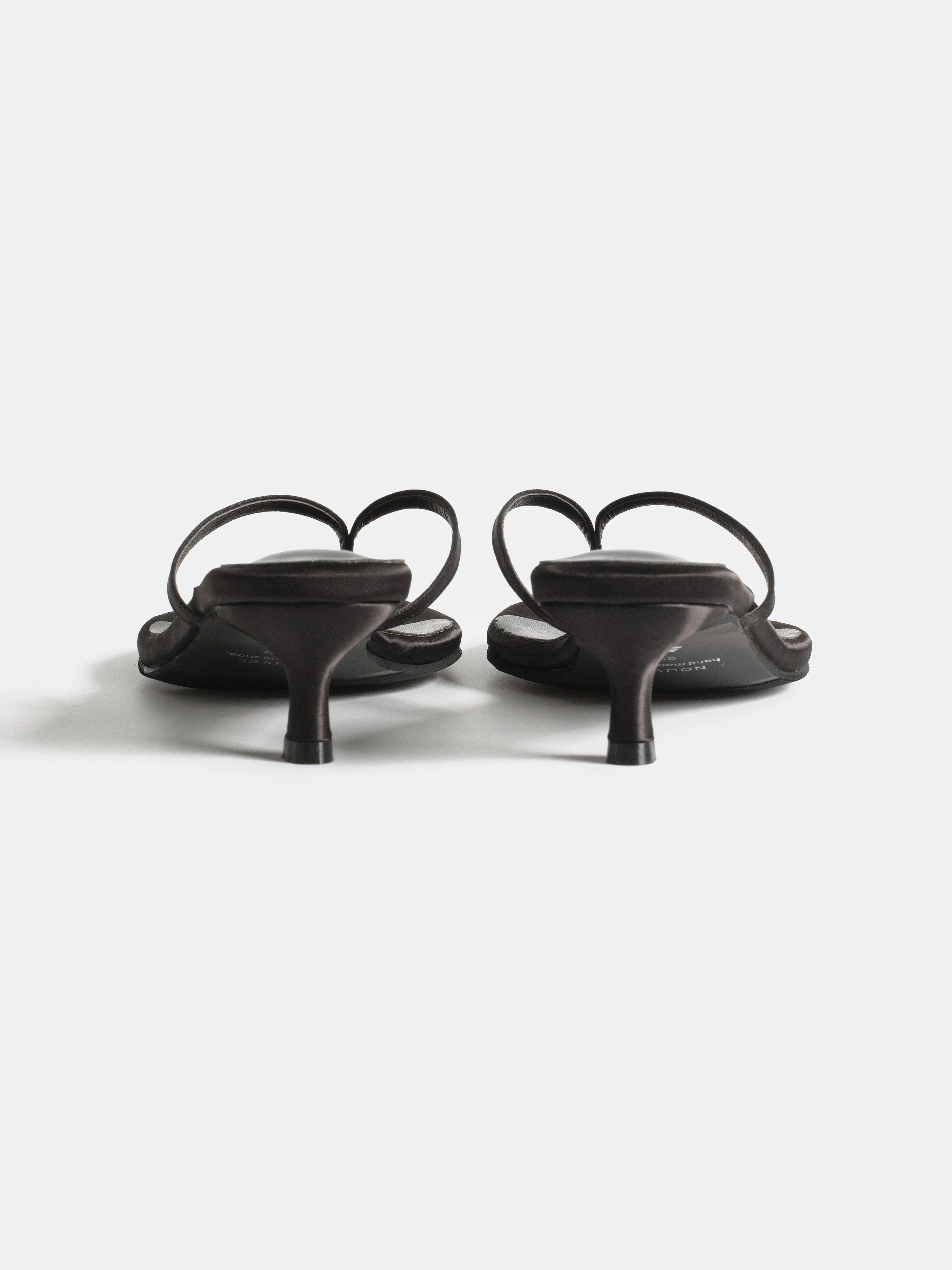 Satin Kitten Heel Sandals, Black sold by Source Unknown product image thumbnail 4