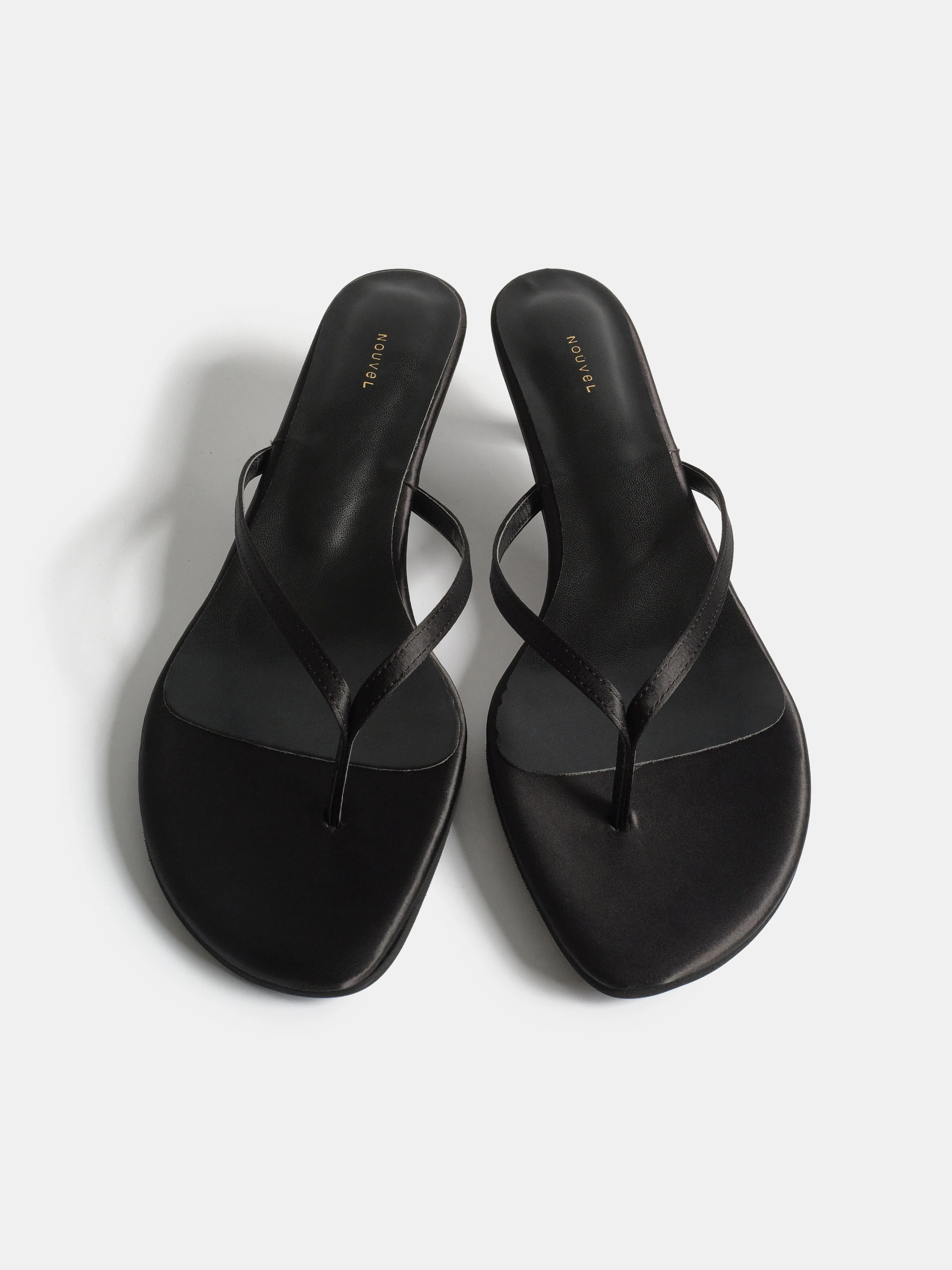 Satin Kitten Heel Sandals, Black sold by Source Unknown product image thumbnail 2