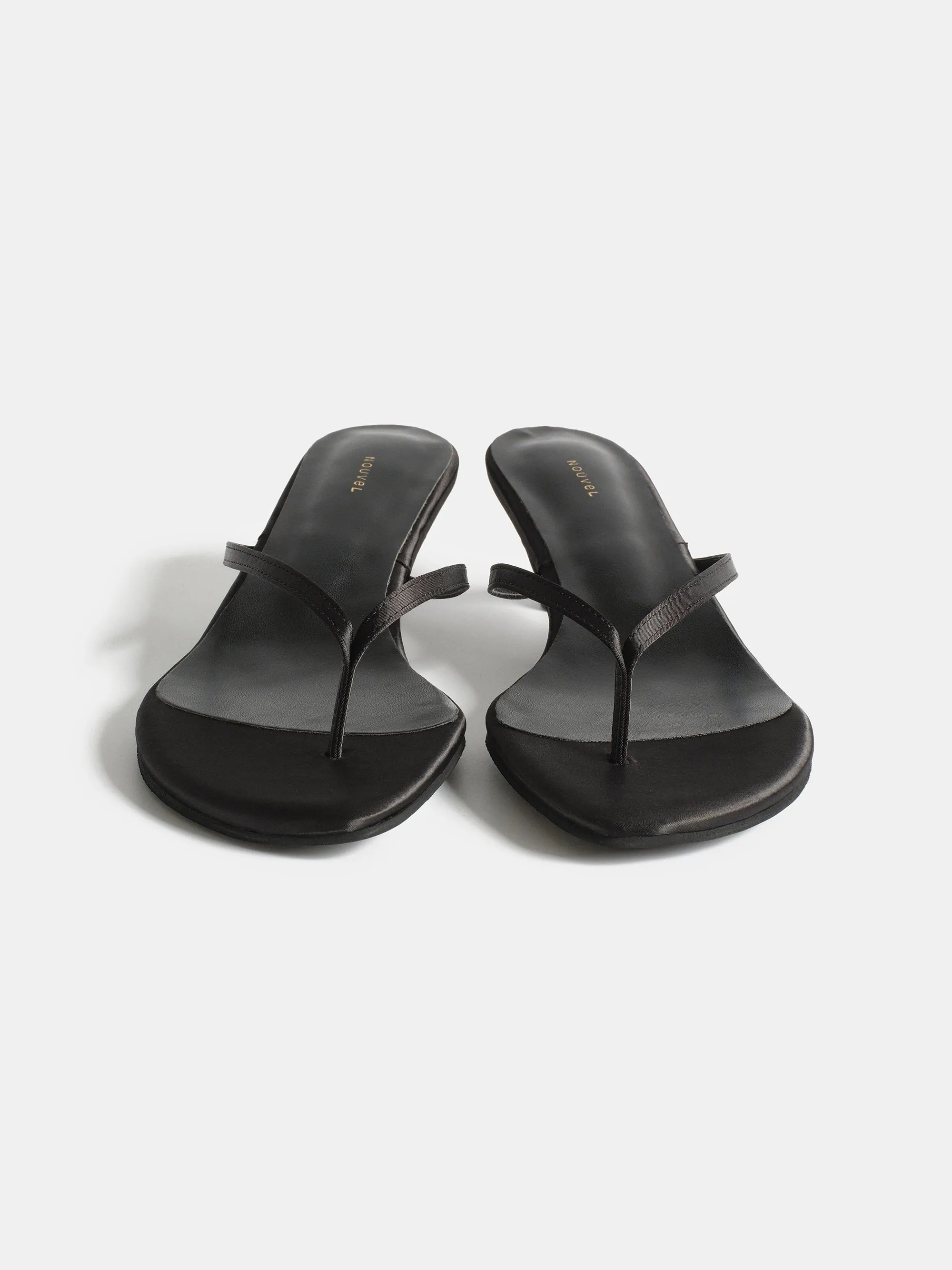 Satin Kitten Heel Sandals, Black sold by Source Unknown product image thumbnail 3