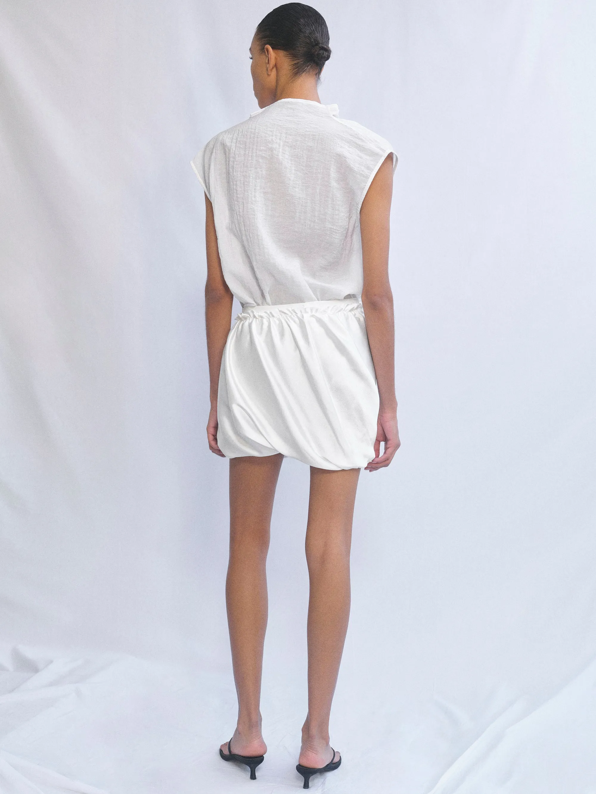 Ruched Puffball Shorts, Ivory sold by Source Unknown product image thumbnail 2