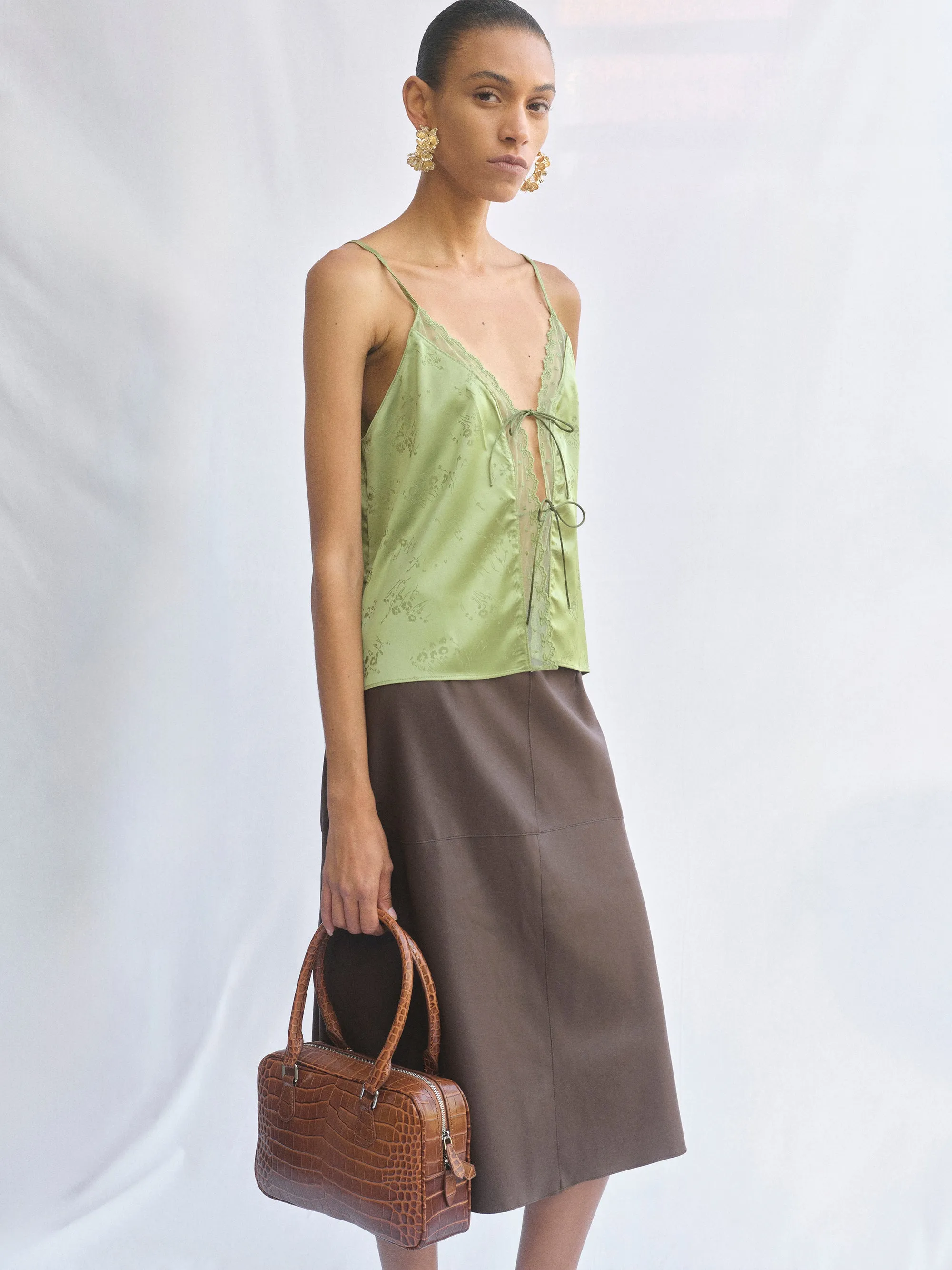 Tie-Front Camisole, Green sold by Source Unknown product image thumbnail 3