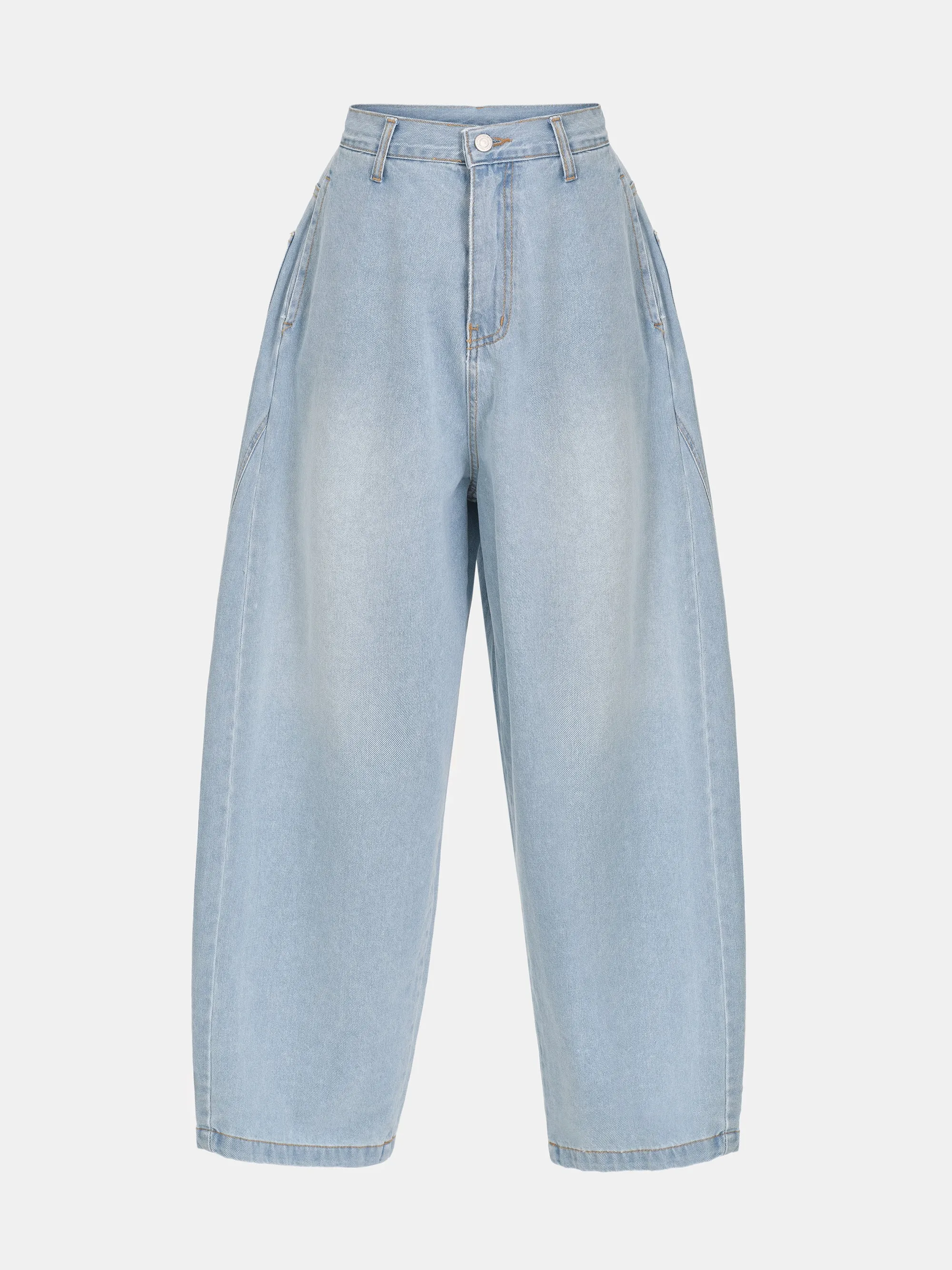 Panel-Seam Wide-Leg Jeans, Light Blue sold by Source Unknown product image thumbnail 5