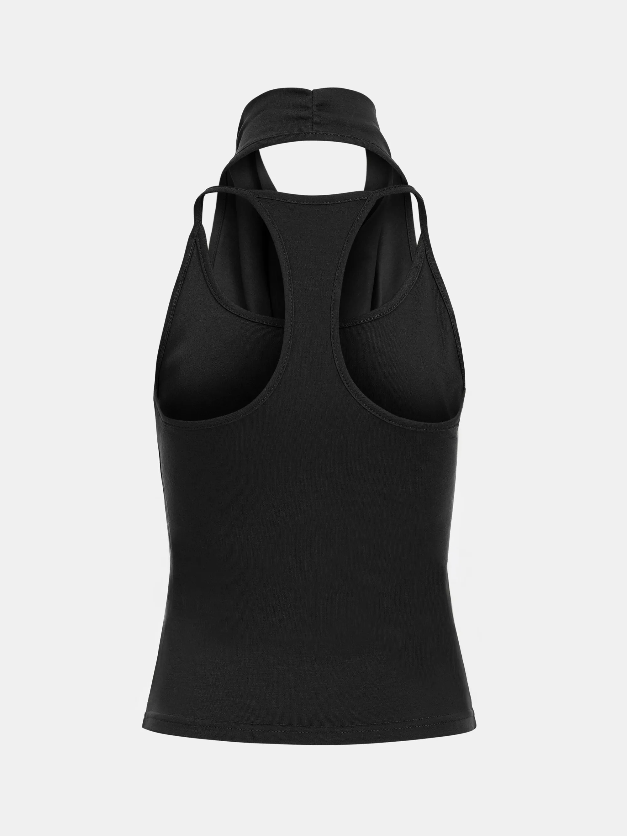 Layered Cowl Halter Top, Black sold by Source Unknown product image thumbnail 5