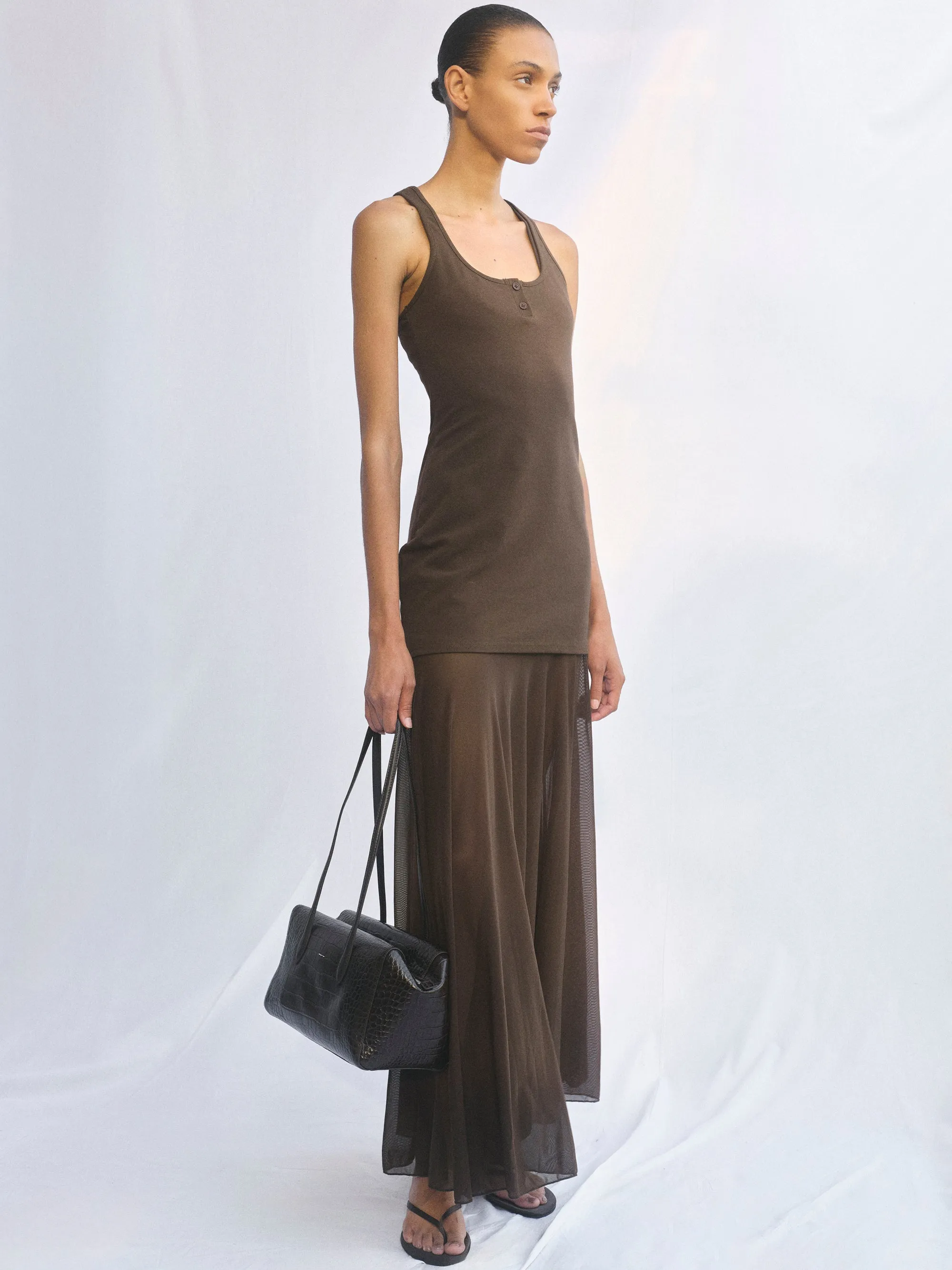 Layered Tank Dress, Brown sold by Source Unknown product image thumbnail 5