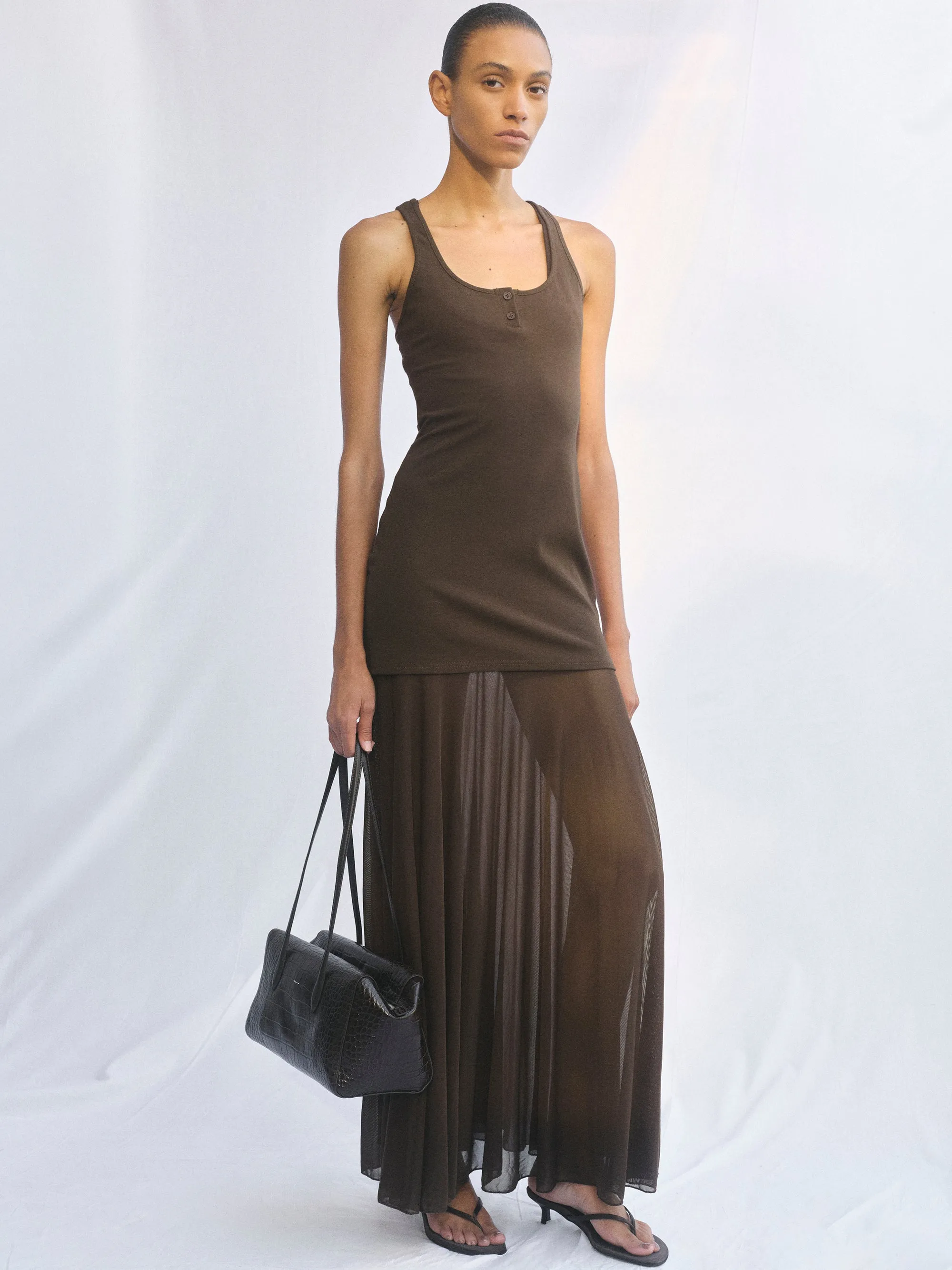 Layered Tank Dress, Brown sold by Source Unknown